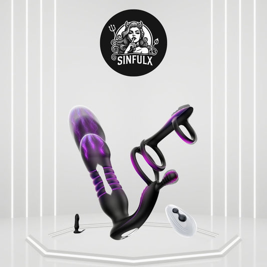 TripleArc Remote Control Dildo Vibrator Penis Sleeve - SinfulXProstate Massager Penis Ring
