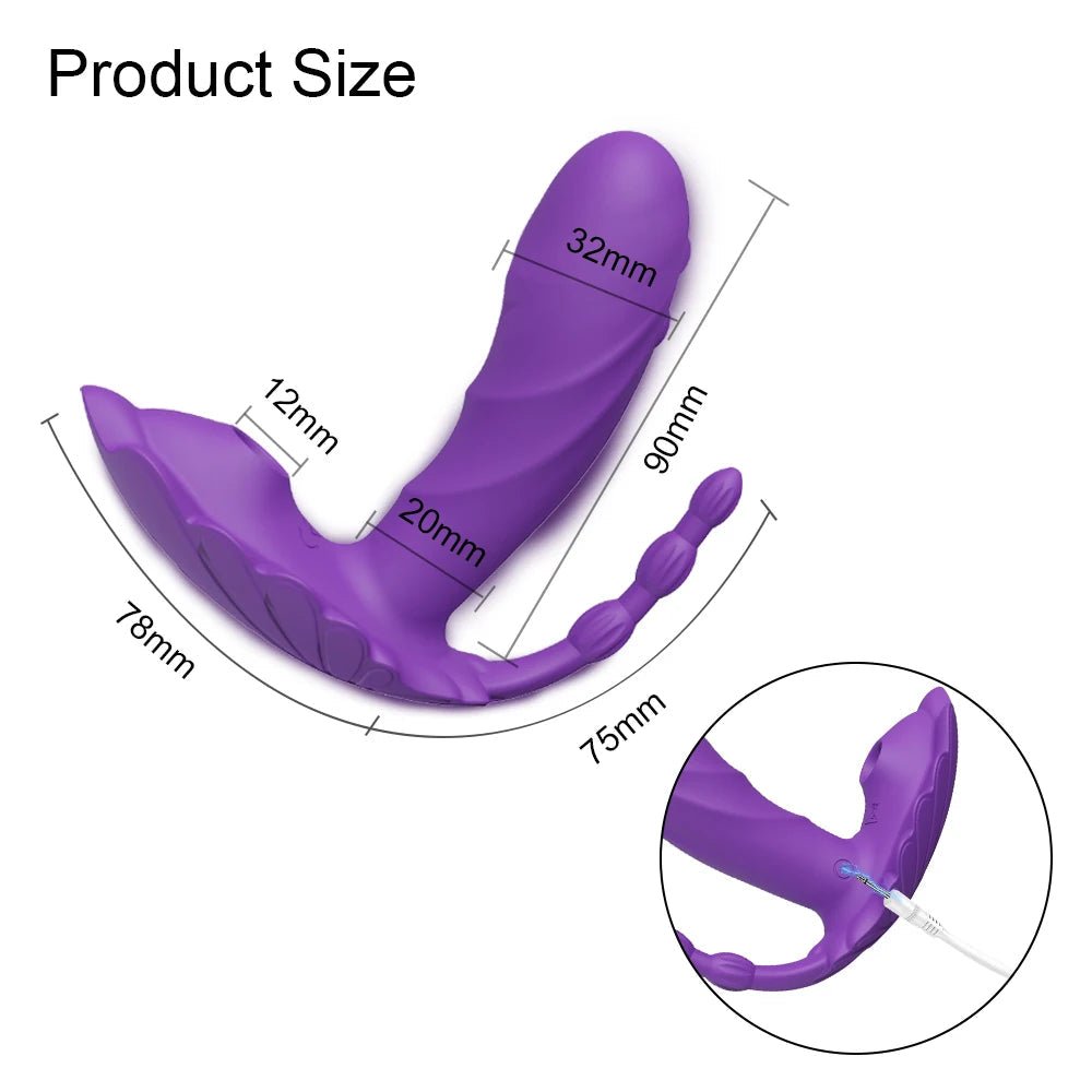 TriplePulse Anal Beads Clit Massage Dildo Vibrator - SinfulXTriple Stimulation Vibrator