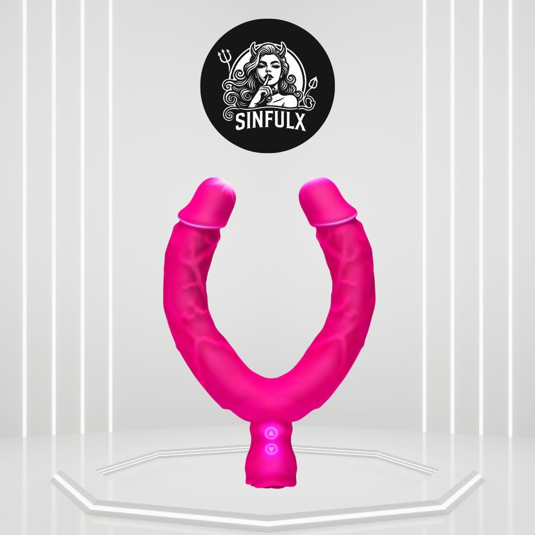 TwinPeaks Double-Ended Vibrating Dildo with Rose Base SinfulX TwinPeaks Double-Ended Vibrating Dildo with Rose Base SinfulX