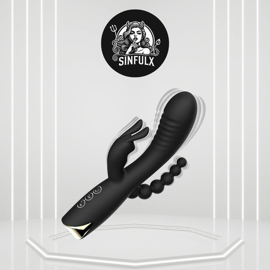 TwinRabbit Anal Beads Clit Stimulation Dildo Vibrator - SinfulX