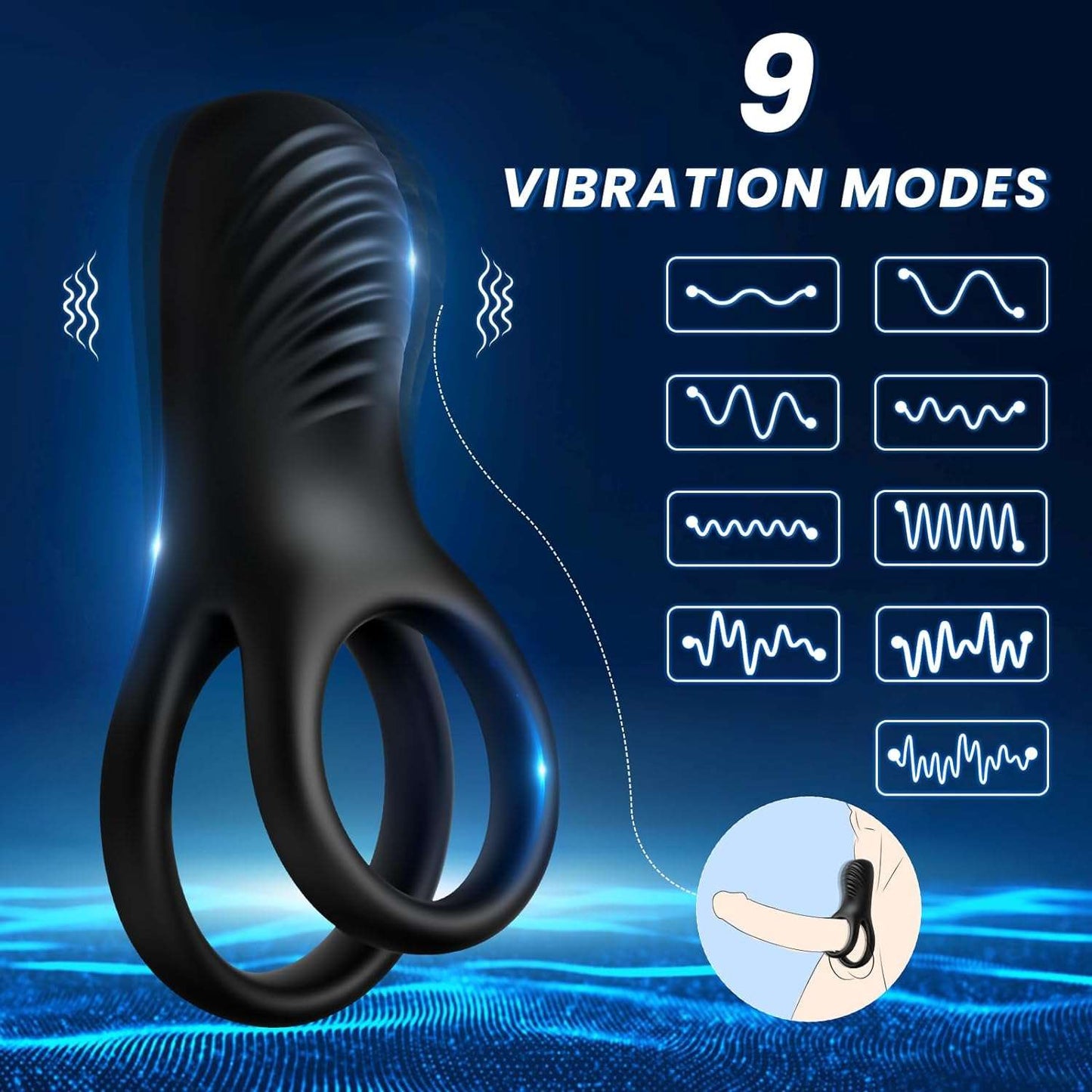 UnityPulse Remote Control Clitoral Stimulator Penis Ring - SinfulX