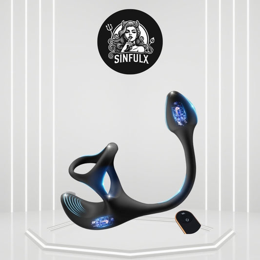 VeloPlug Triple Pleasure Male Vibrator Sleeve - SinfulX