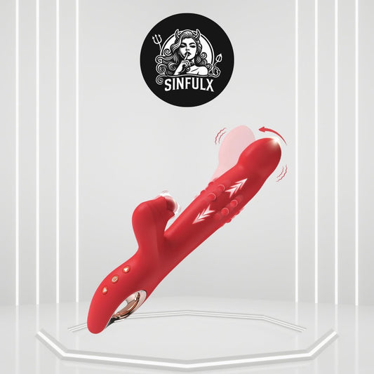 VeloStim Rose Clit Massager & G - Spot Vibrator Dildo - SinfulX