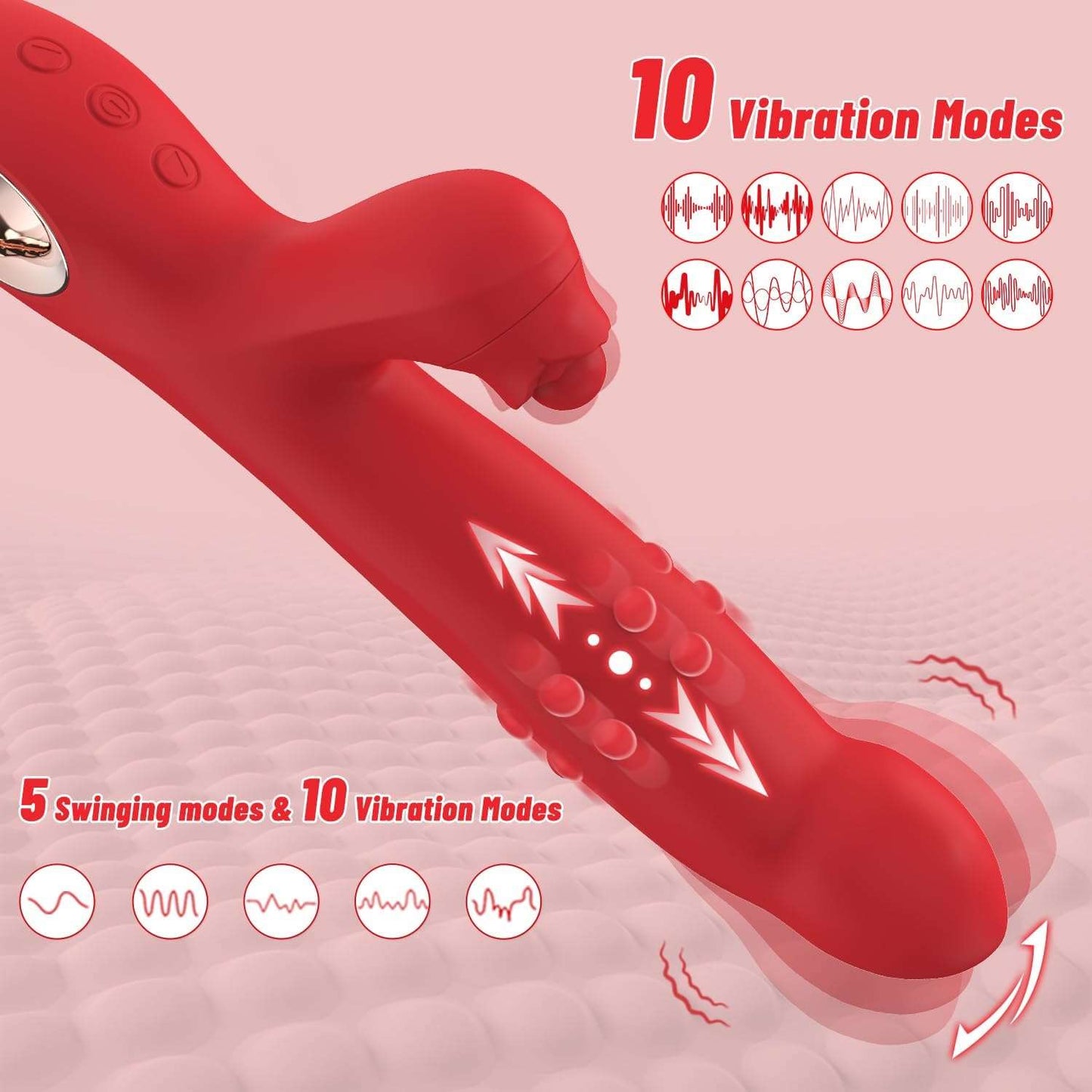VeloStim Rose Clit Massager & G - Spot Vibrator Dildo - SinfulX