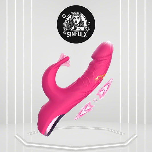 VibeFlutter Heating Rabbit Stimulation Dildo Clit Vibrator - SinfulX