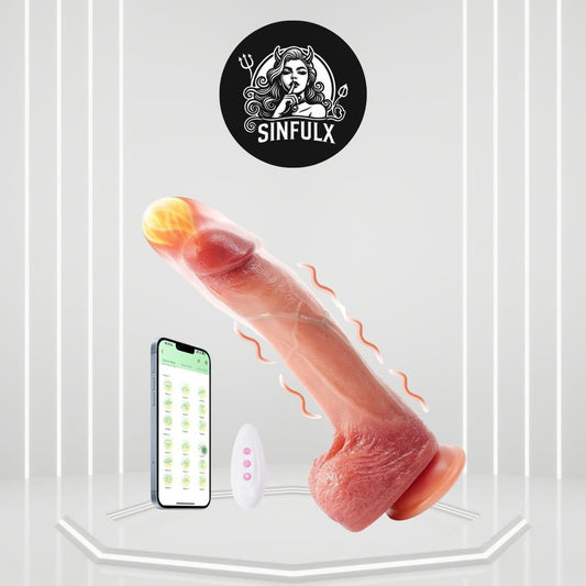 VibeLink Remote Control Thrusting Dildo Vibrator - SinfulX
