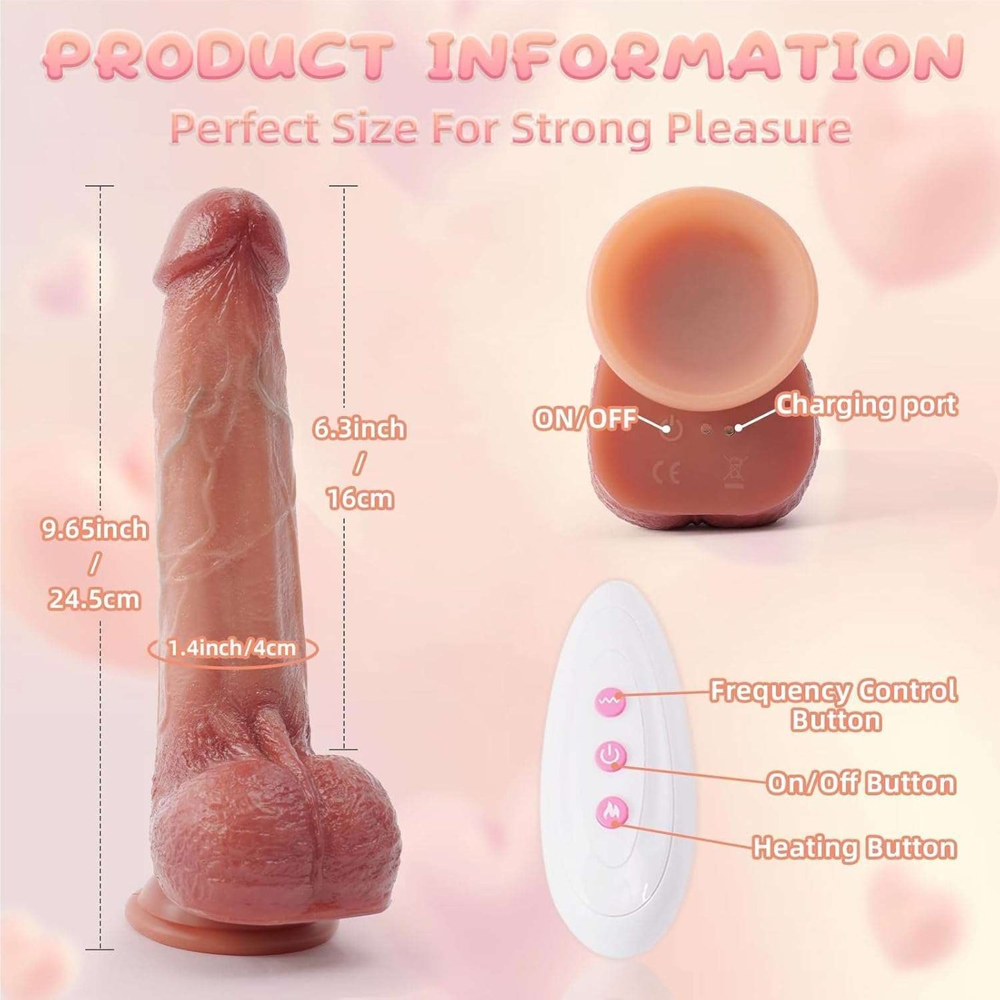 VibeLink Remote Control Thrusting Dildo Vibrator - SinfulX