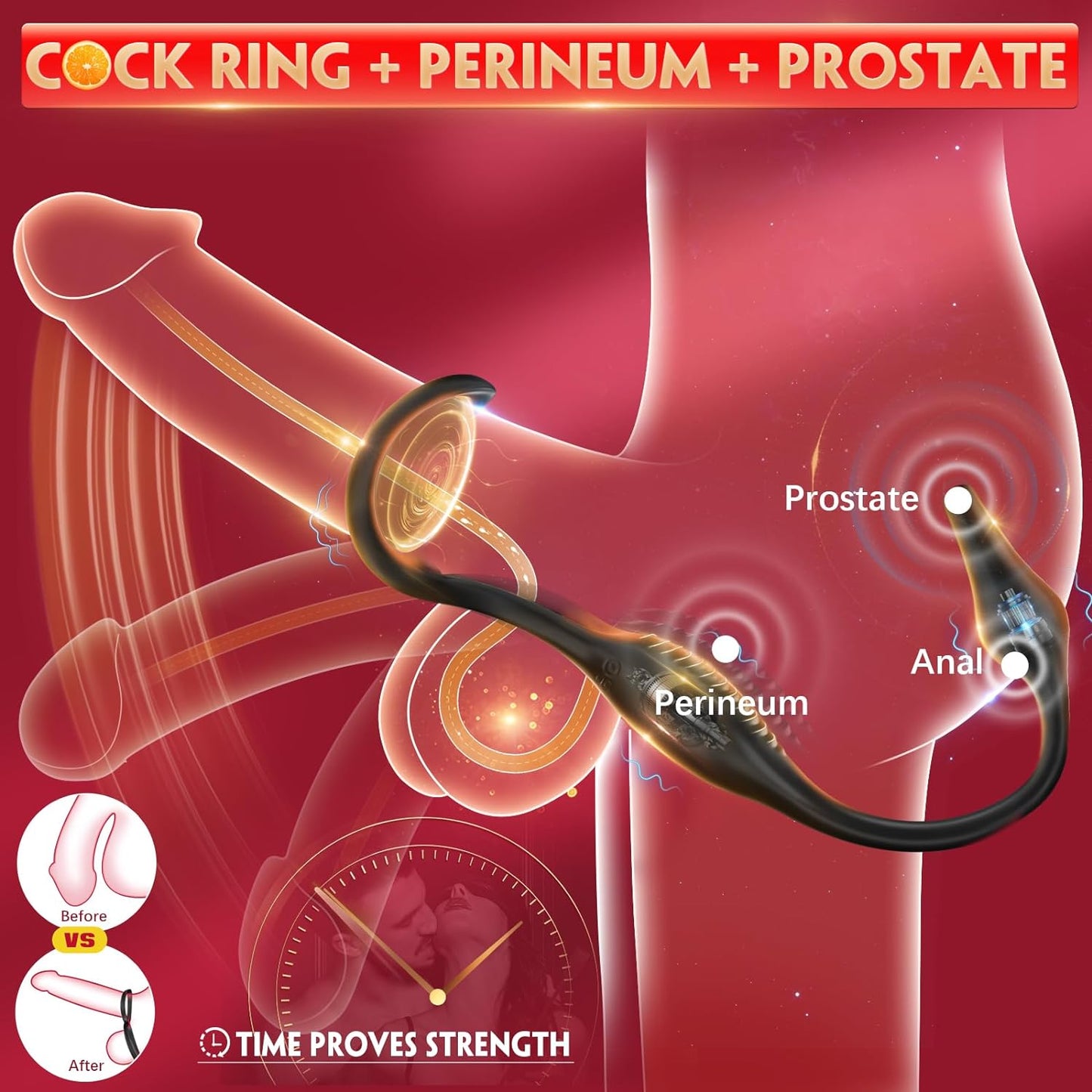 VibrantFusion Powerful Prostate Vibrator Penis Ring - SinfulX