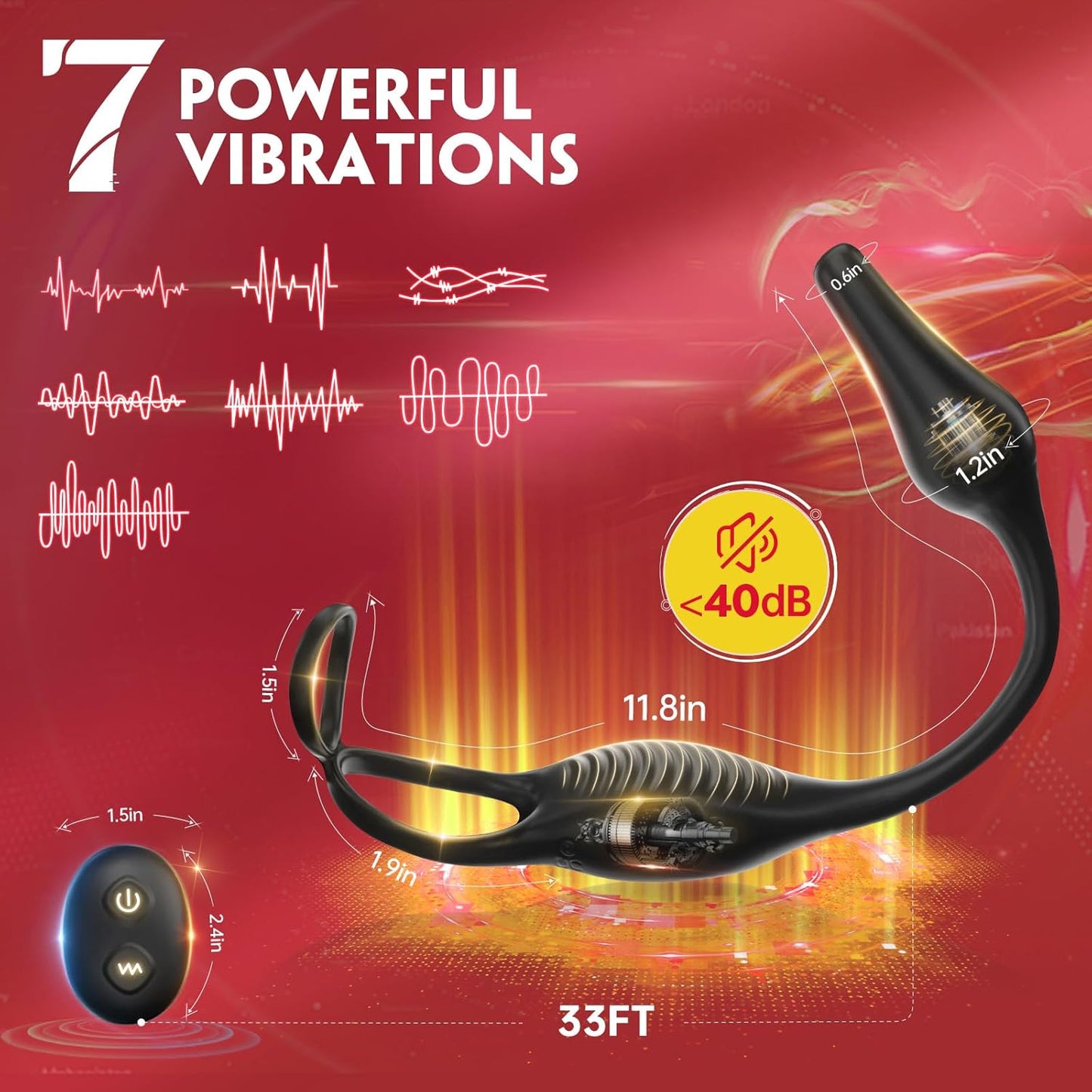 VibrantFusion Powerful Prostate Vibrator Penis Ring - SinfulX