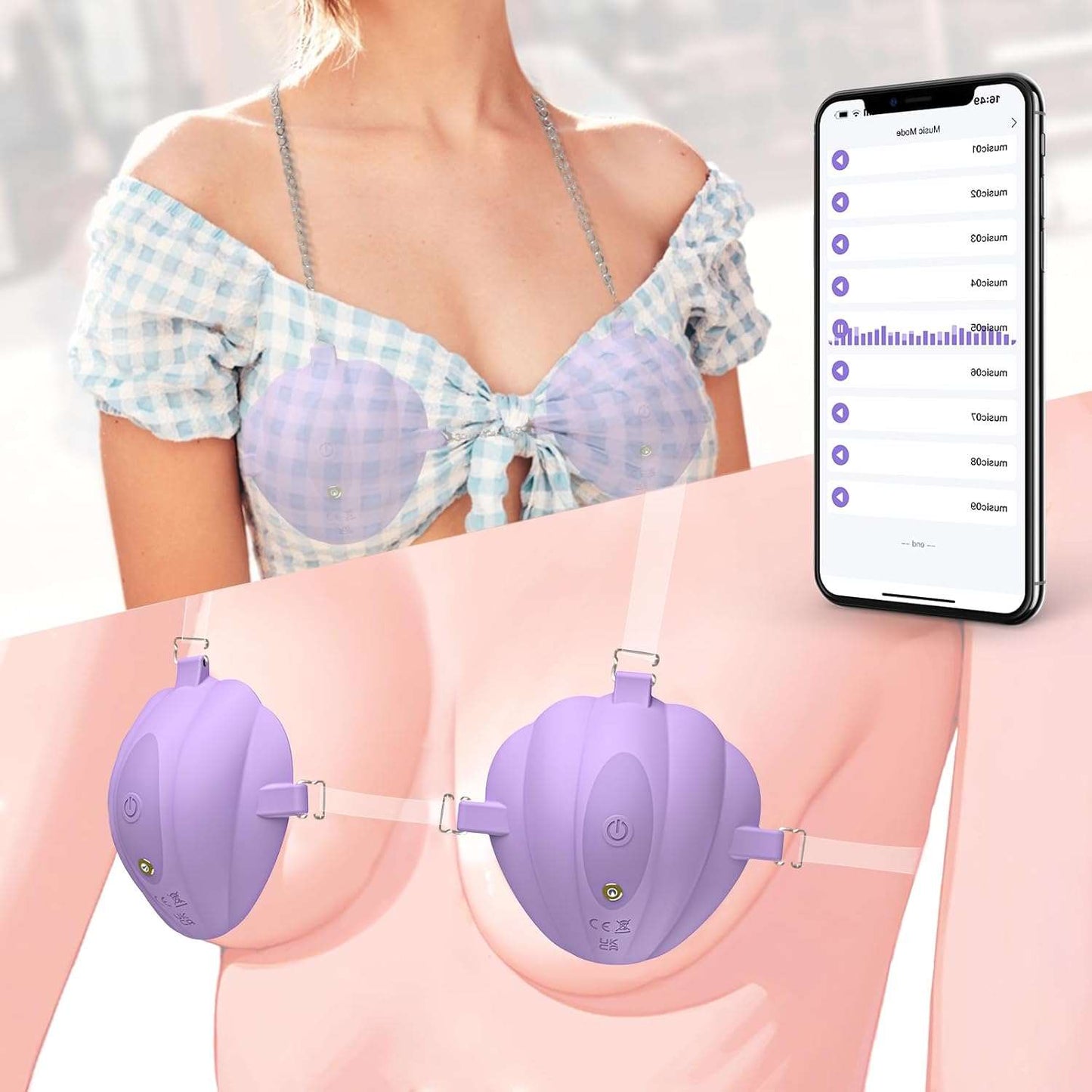 WhisperVibe Wearable App Control Nipple Stimulators - SinfulX