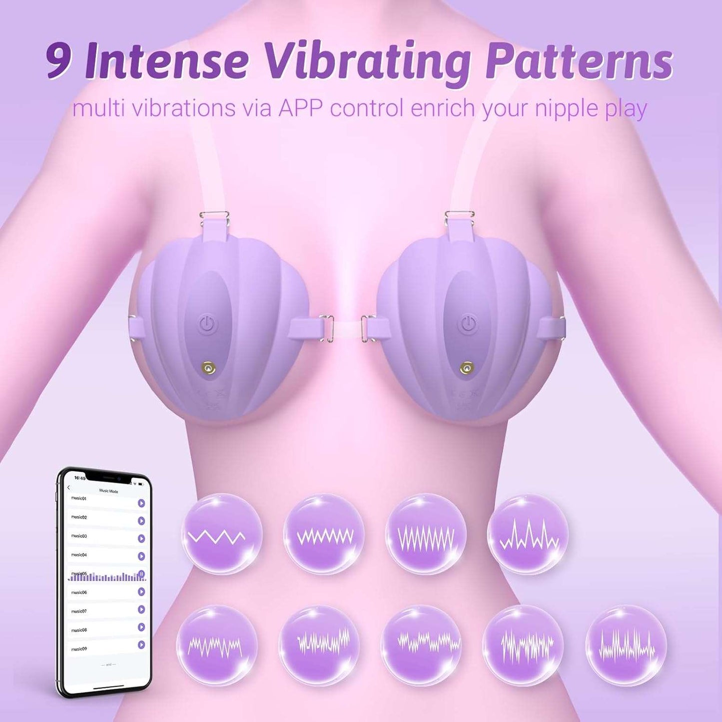WhisperVibe Wearable App Control Nipple Stimulators - SinfulX