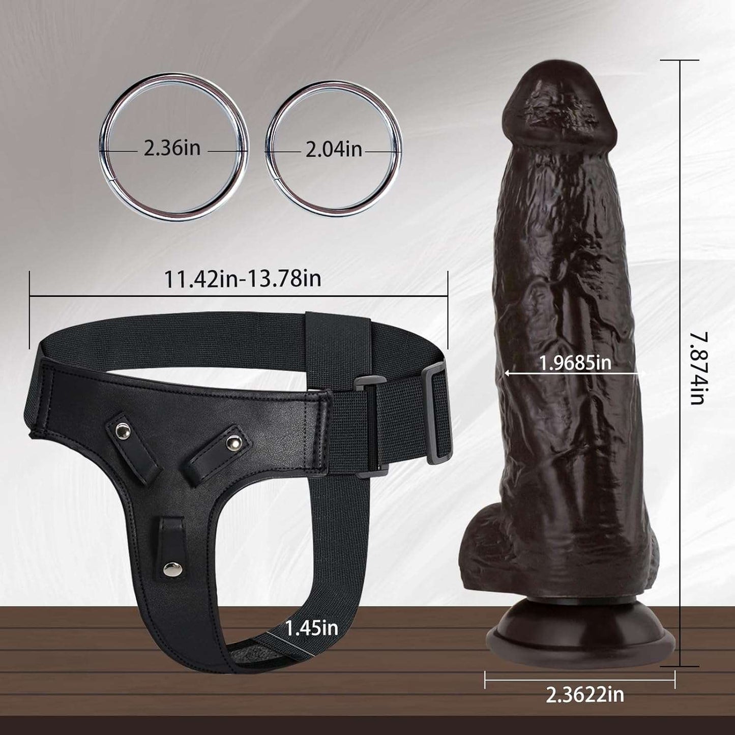 WideReach Thick Ebony Dildo Strap - On - SinfulX