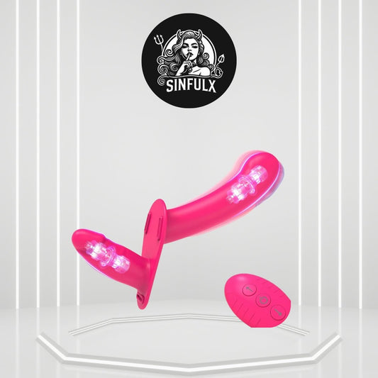 WireX Remote Control Strap On Dildo Vibrator - SinfulX