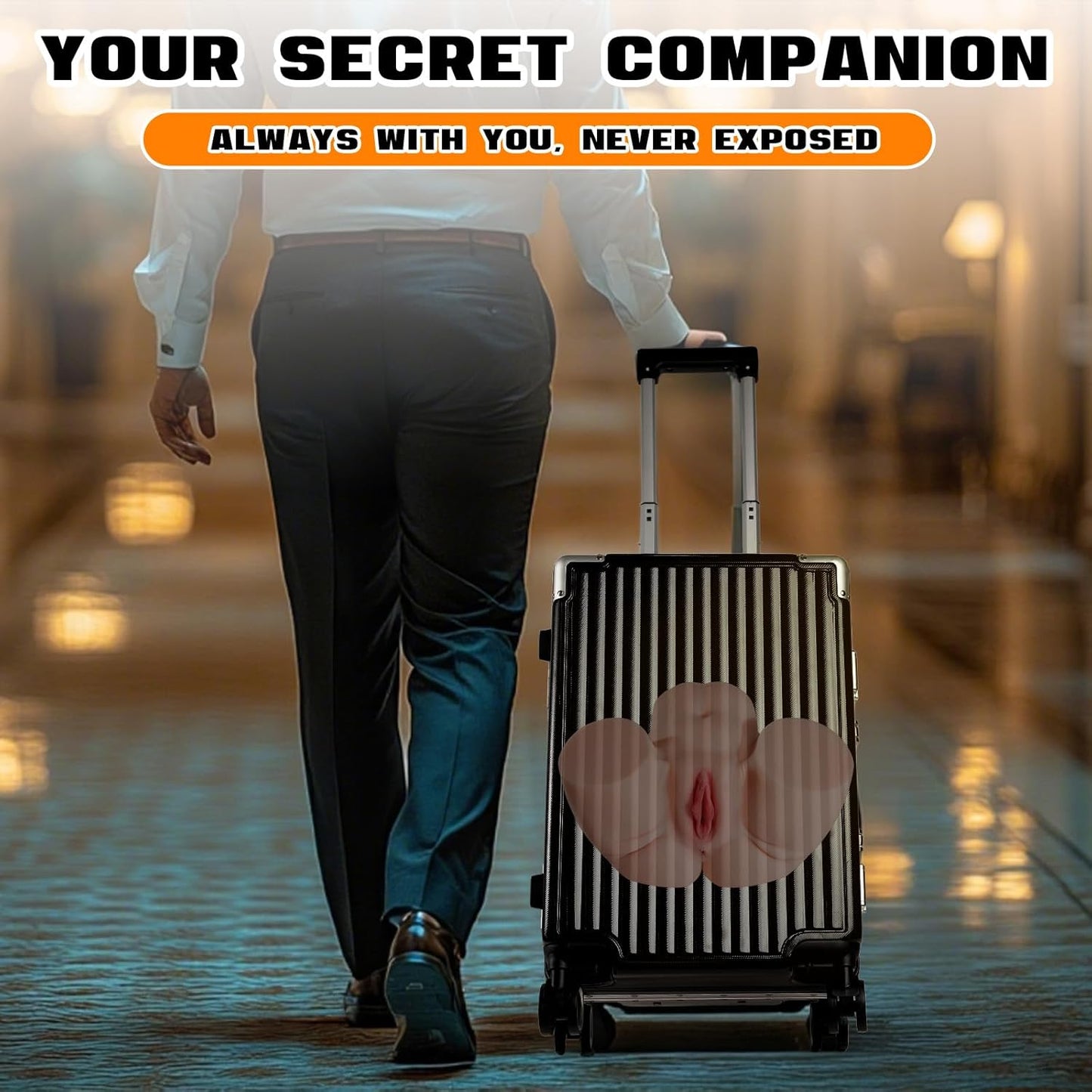 BBW Sex Doll Big Ass Male Sex Toys with Luggage, 36LB Realistic Plump Cheek Sex Dolls Masturbator & Dual - Layer Bouncy Butt, Tight Vagina & Anal Channels Adult Sex Toy Storker for Men Lifelike Pressure - SinfulX -
