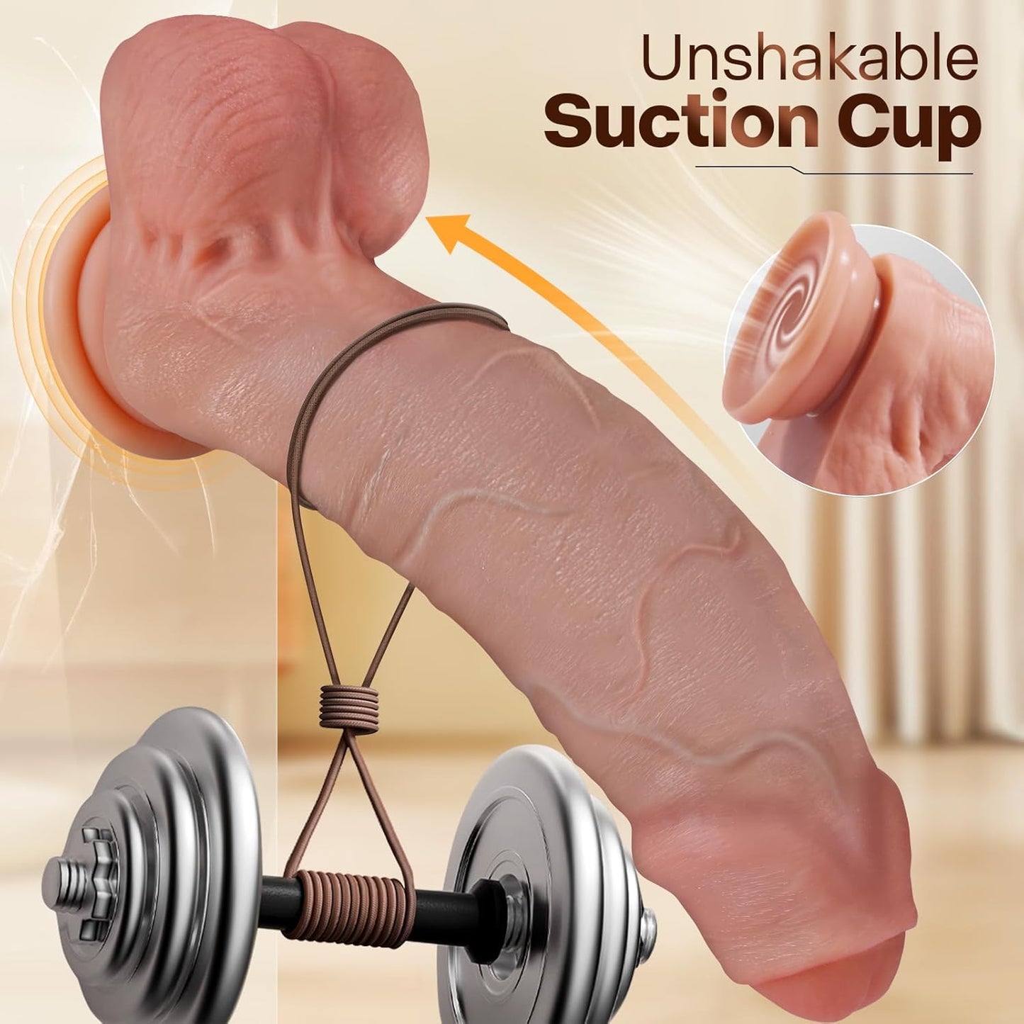 11'' Realistic Uncut Foreskin Big Dildo - Huge Thick Dildo with Strong Suction Cup for Hands - Free Play, Skin - Like Silicone Dildos, Lifelike Curved G - Spot & Anal Adult Sex Toys for Women Men - SinfulX -