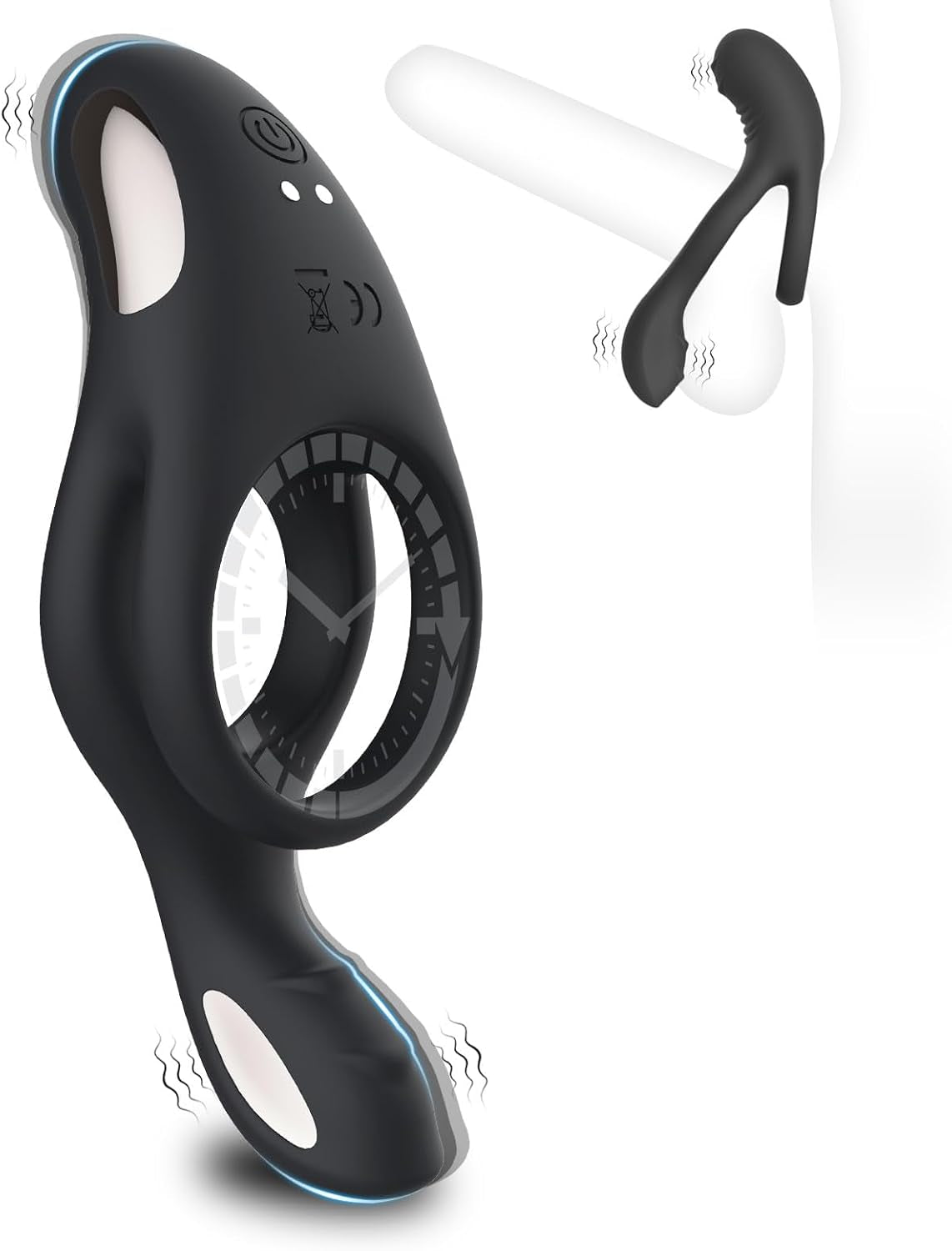 ApexSync Vibrating Cock Ring Dual Silicone Clit Stimulator - SinfulX - Personal Care > Sexual Wellness > Couples Cock Ring