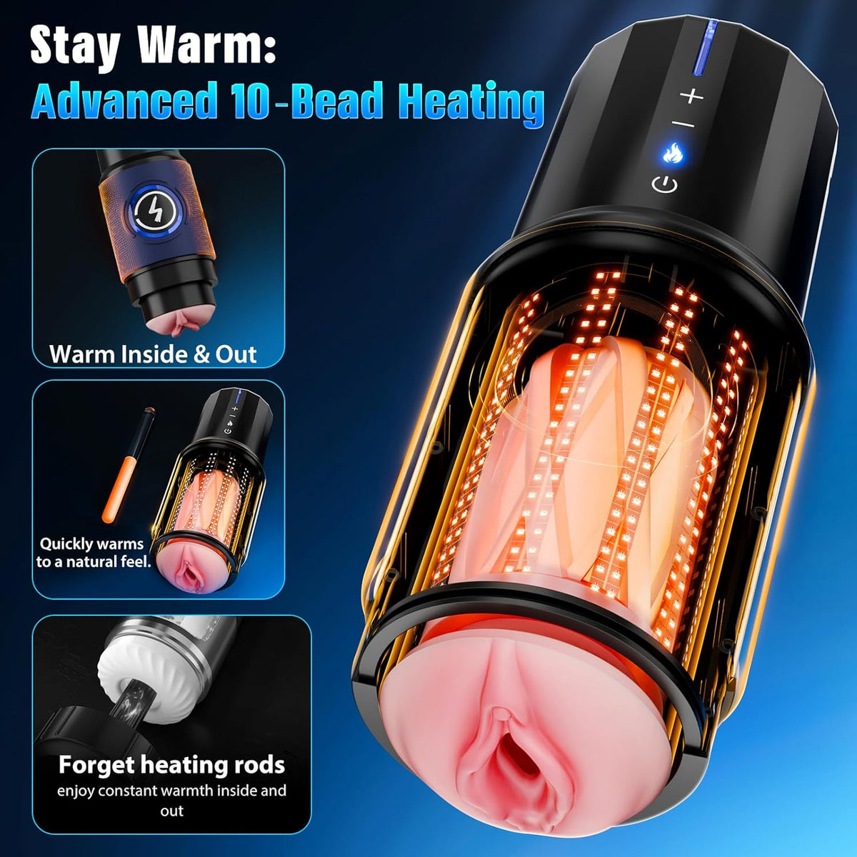 Male Masturbator Sex Toys for Men - AI & APP Control Thrusting Male Stroker with 360° Heating, 5 - Speed Smooth Motion Adult Men Sex Toy, Silent Brushless Motor, Pocket Pussy Sleeve & Phone Mount - SinfulX -