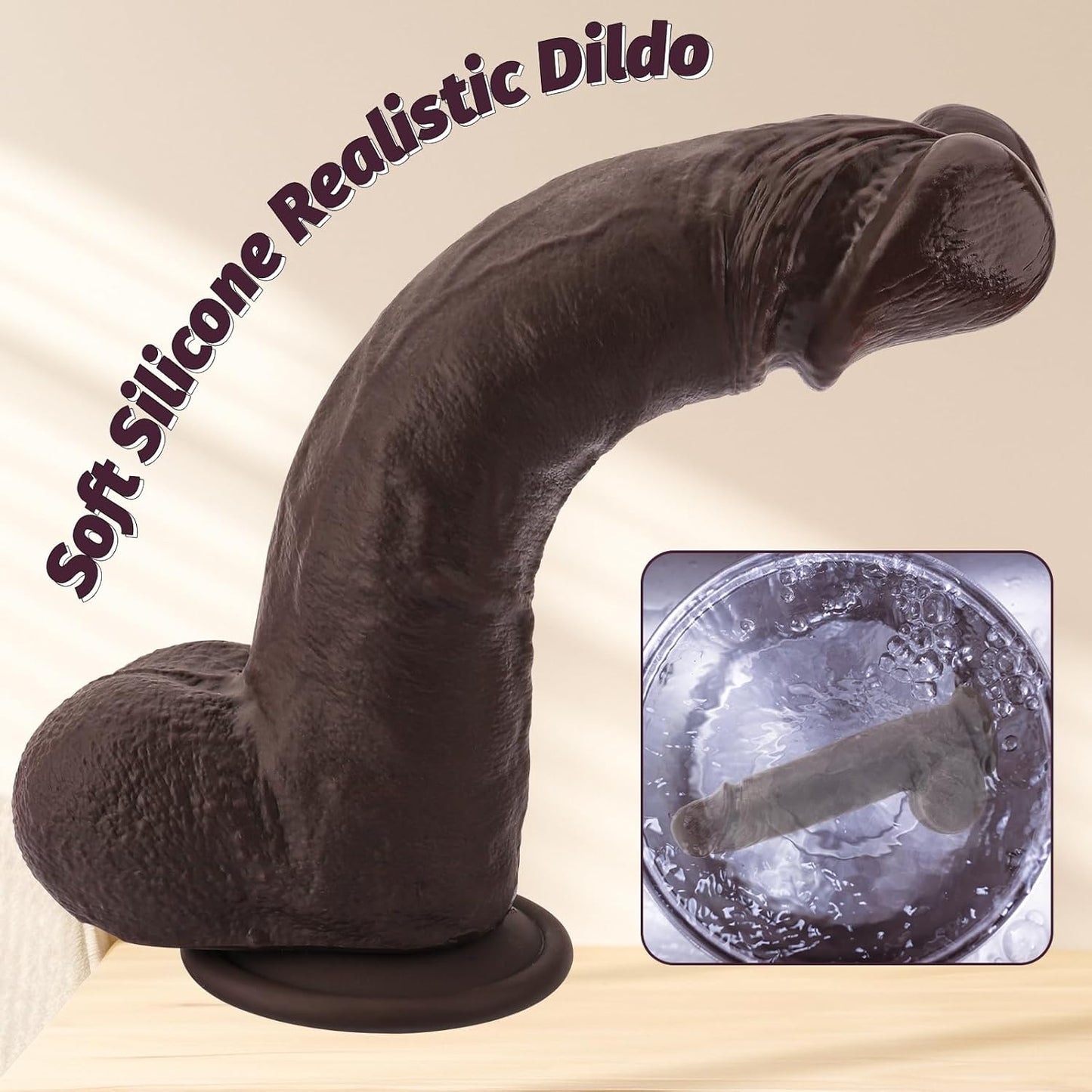 Squirting Dildo & Movable Foreskin Dildos Sex Toys, 2 in 1 Realistic Silicone Ejaculating Toy Foreskin Dildo for Vaginal Anal Play, 9.8" Huge Anal Didlo with Suction Cup, Thick BBC Dildos - SinfulX -