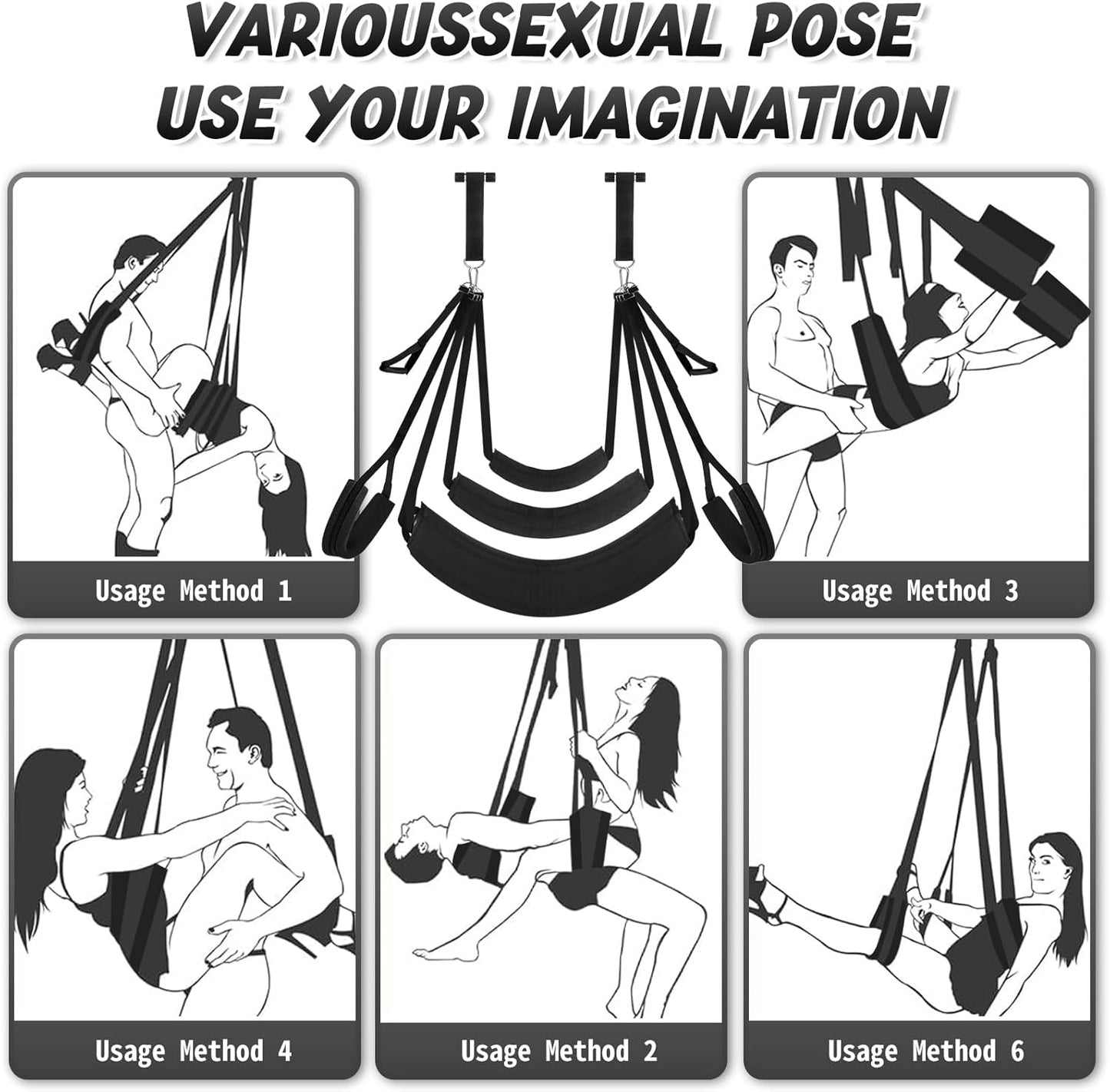 MidnightLift Door Sex Swing with Cushions & Straps - SinfulX -