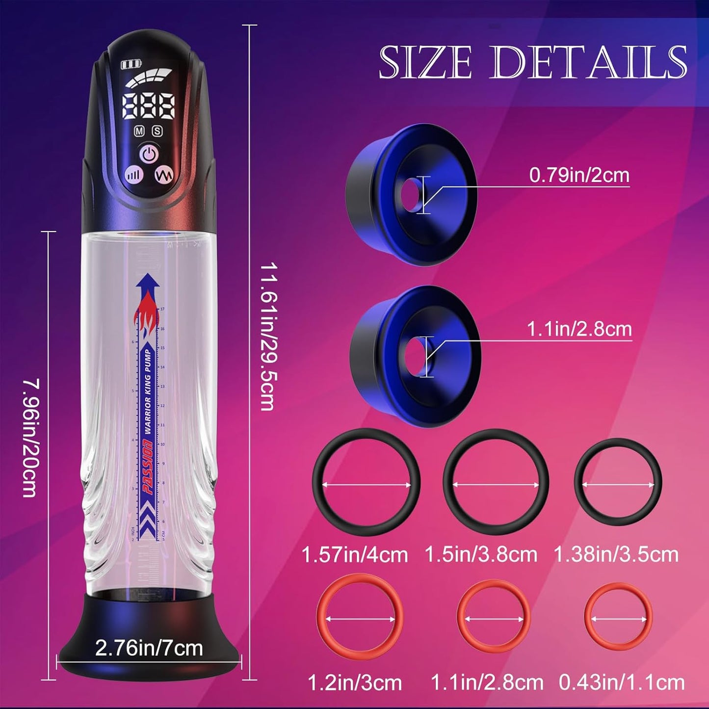 Men'S Sexual Vacuum Penis Pumps, Water Pump Penis Enlargement Extender Sex Pump with 4 Vacuum & 4 Suction Modes for Men Erection Training and Masturbate Pleasure, Penis Enlarger Growth Extender Pump - SinfulX -