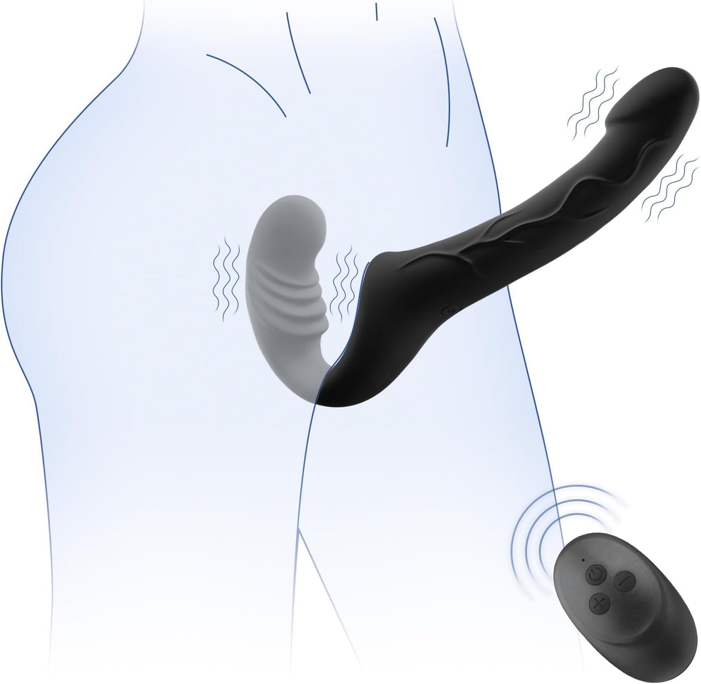 EchoRide Strapless Strap On Vibrator Remote Control - SinfulX - Personal Care > Sexual Wellness > Strapless Strap - On