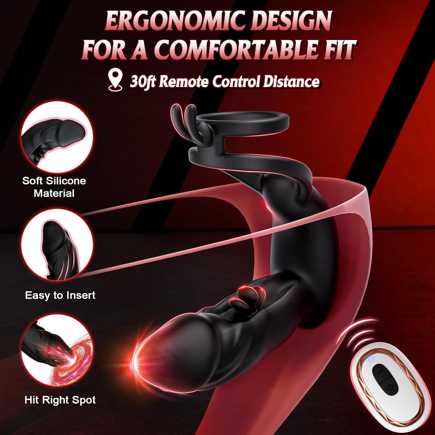 FlapCore Prostate Massager Cock Ring 10 Modes Flapping - SinfulX - Personal Care > Sexual Wellness > Prostate Massager Cock Ring