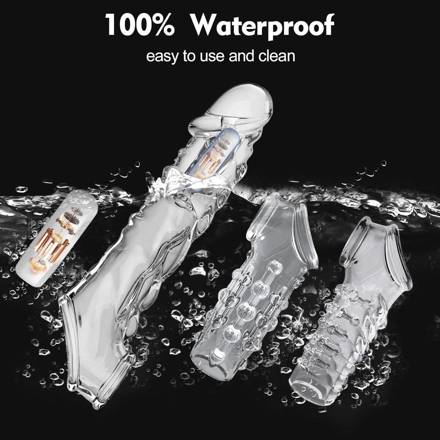 PowerPulse 4 - in - 1 Transparent Penis Sleeve - SinfulX -