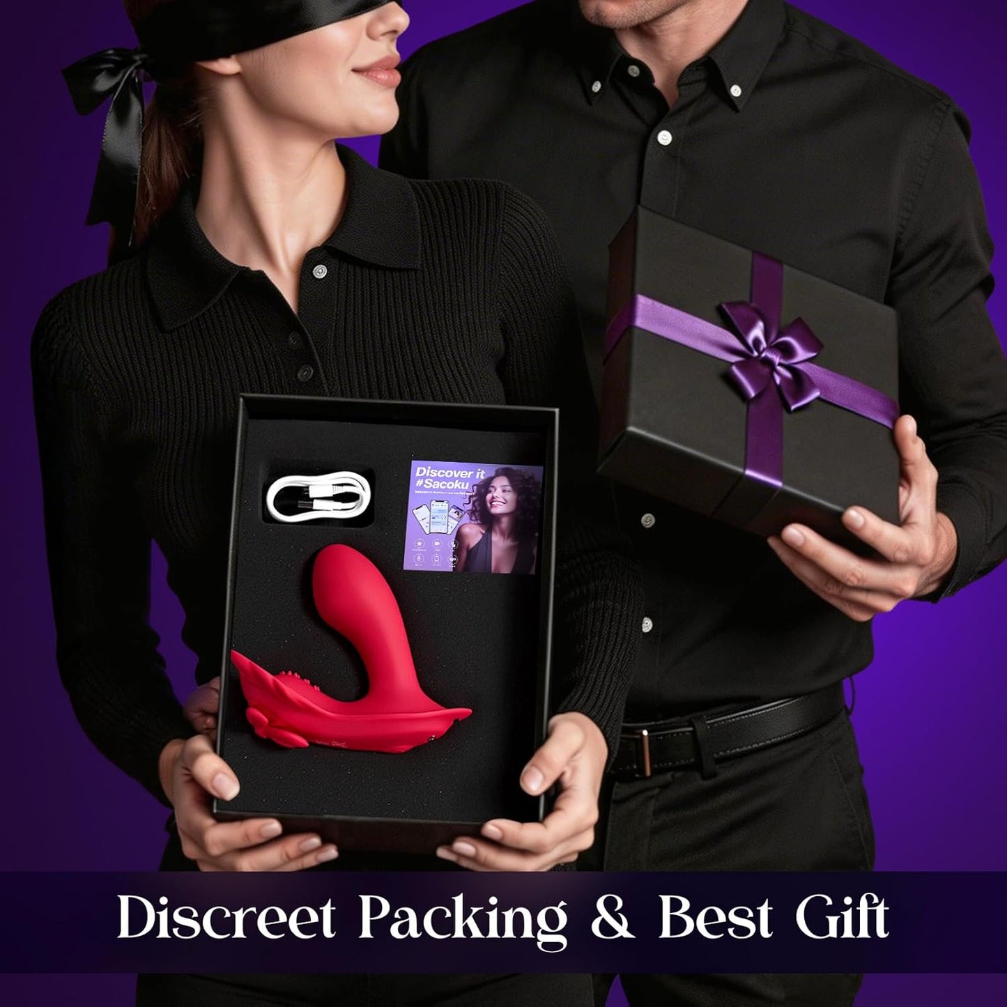 ShadowSync APP Remote Wearable Panty Vibrator with G - Spot Dildo - SinfulX - Personal Care > Sexual Wellness > Panty Vibrator