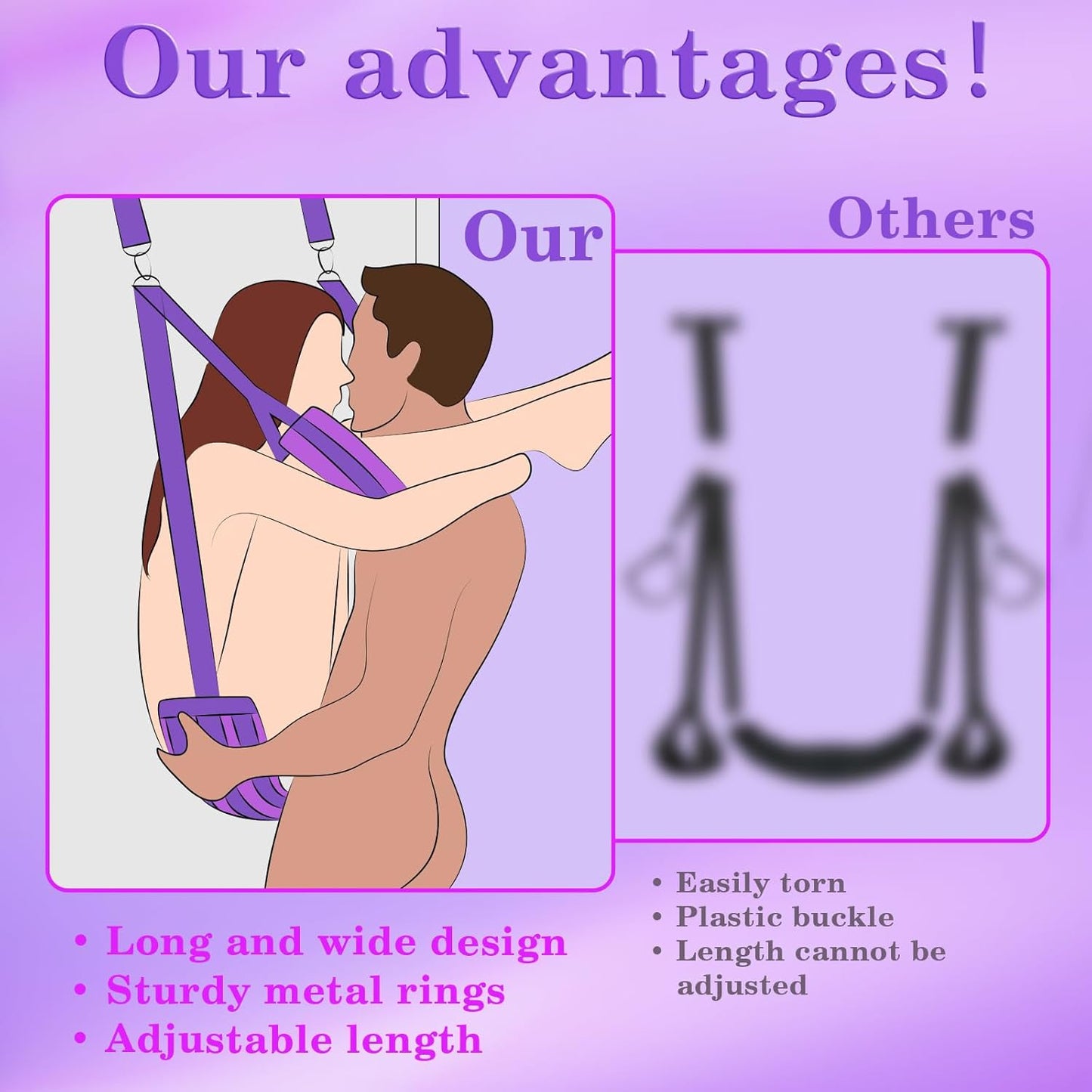 ComfortGrip Door Sex Swing with Cushions & Restraints - SinfulX - Personal Care > Sexual Wellness > Sex Swing