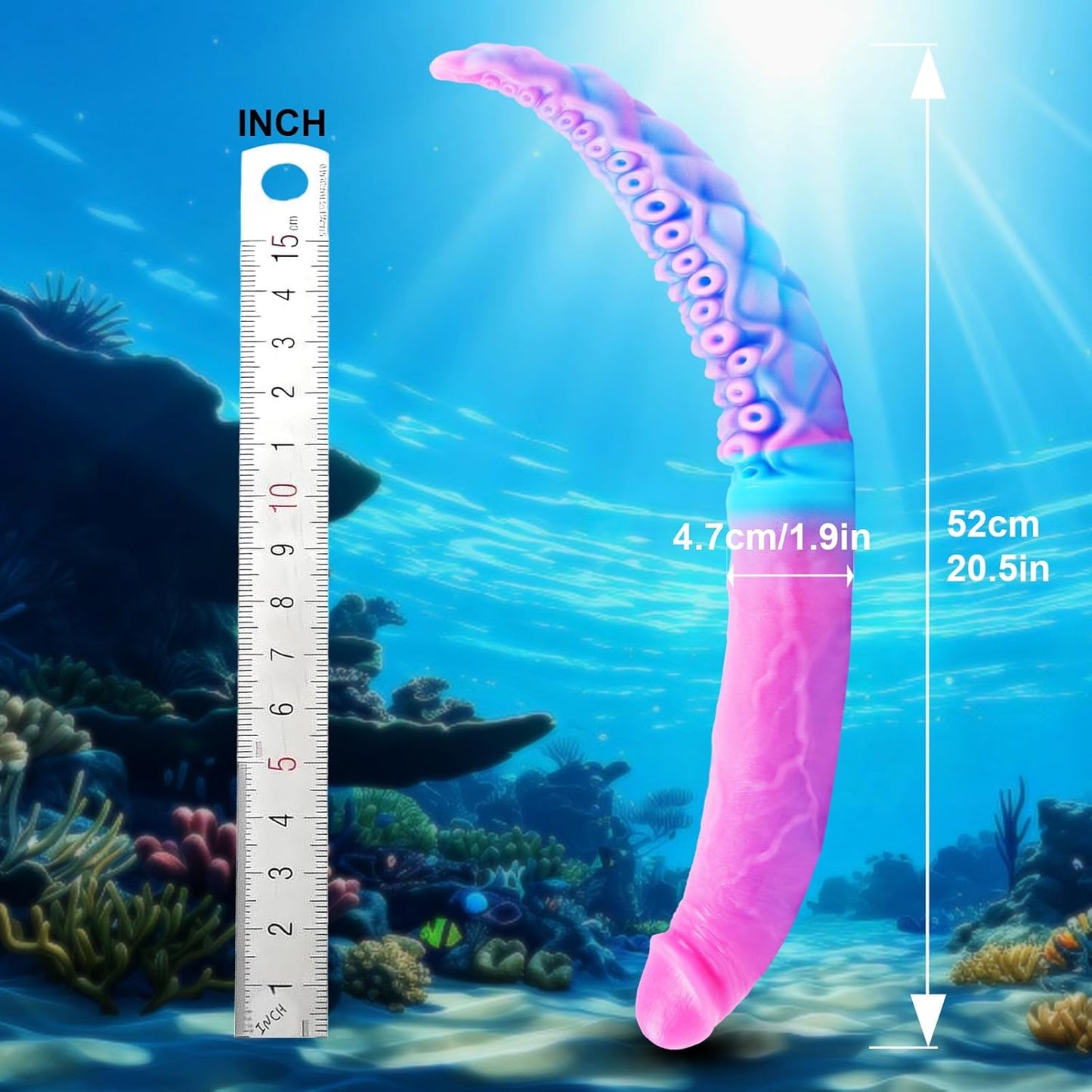 20.5" Double - Headed Tentacle Realistic Dildo,Huge Silicone Double Sided Dildo, Fantasy Octopus Giant Lifelike Penis,Long Thick Dual - Ended Monster Shaft for Vaginal/Anal,Lesbian & Gay Sex Toy - SinfulX -