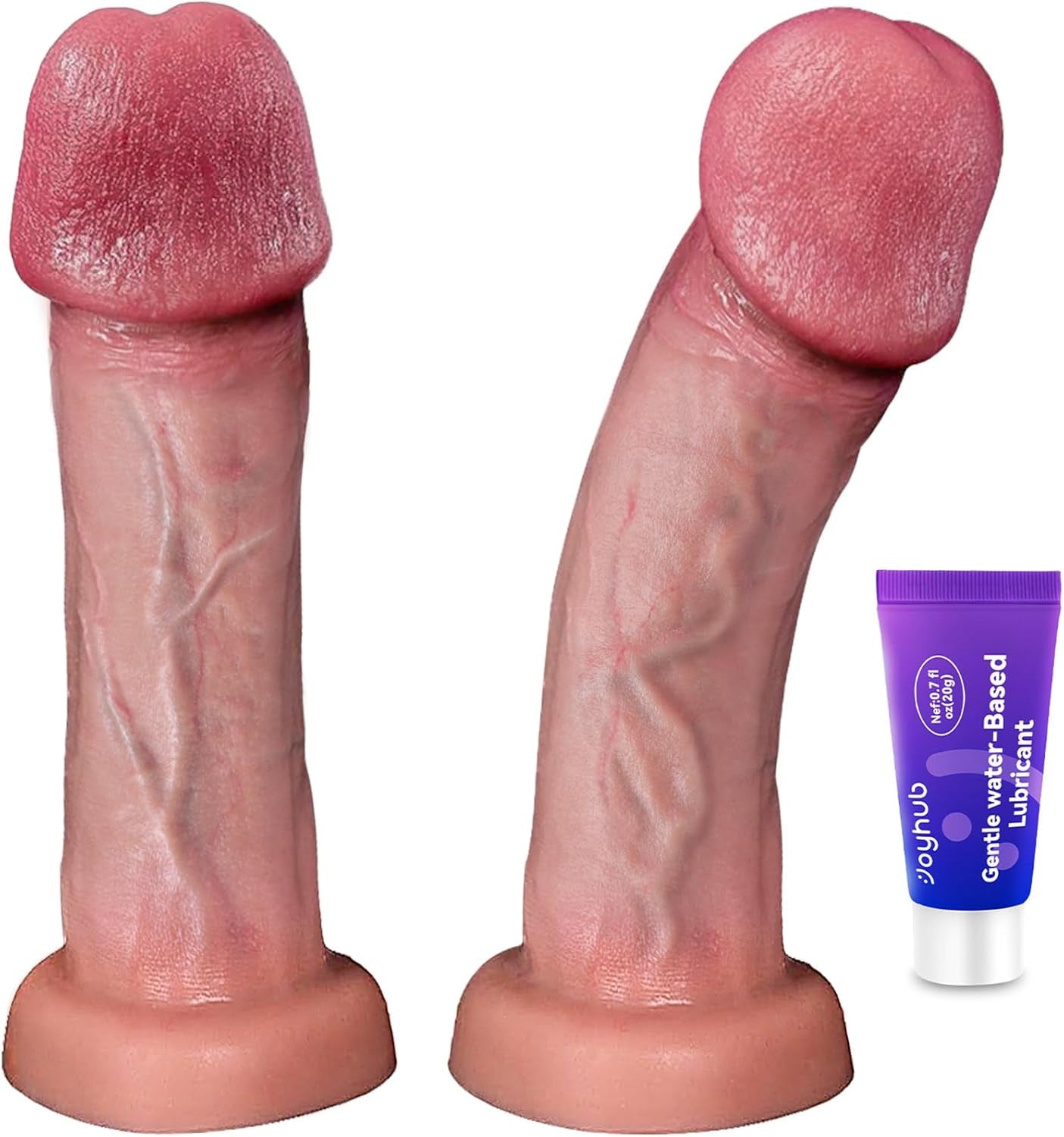 7.1 Inch Realistic Dildo Sex Toys, Silicone Dildo with Suction Cup, Dual Density Silicone Dildos for G Spot & Anal Clitoral, Butt Plug Sex Toys for Couples Women Men Beginner Strap - On Harness - SinfulX -