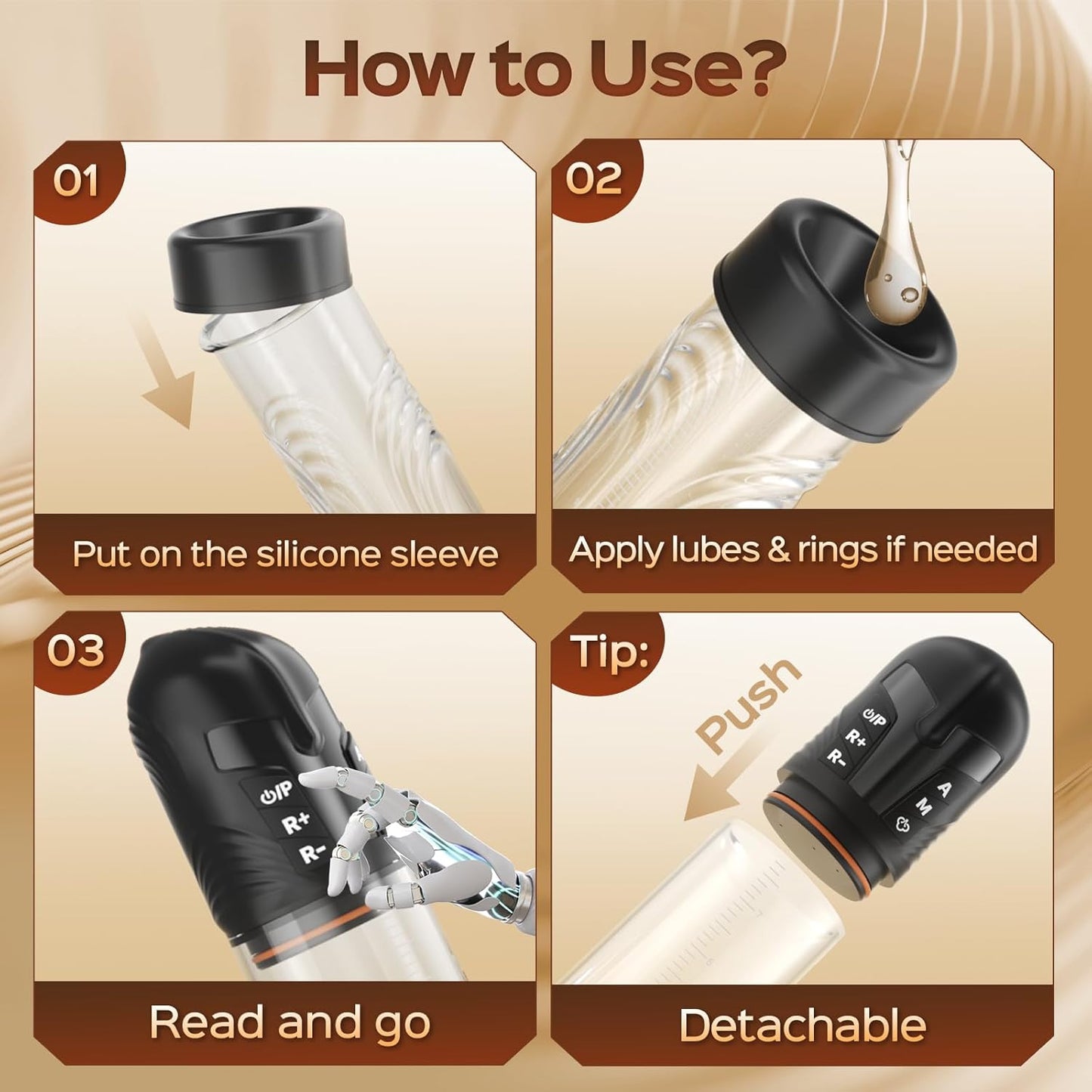 Electric Penis Pump Adult Male Sex Toys, Automatic Penis Enlarger & Extender Pump with 6 Training & 3 Suction Modes, Water Vacuum Pump with Cock Rings for Men Erection, Sex Toys Pumps & Enlargers - SinfulX -
