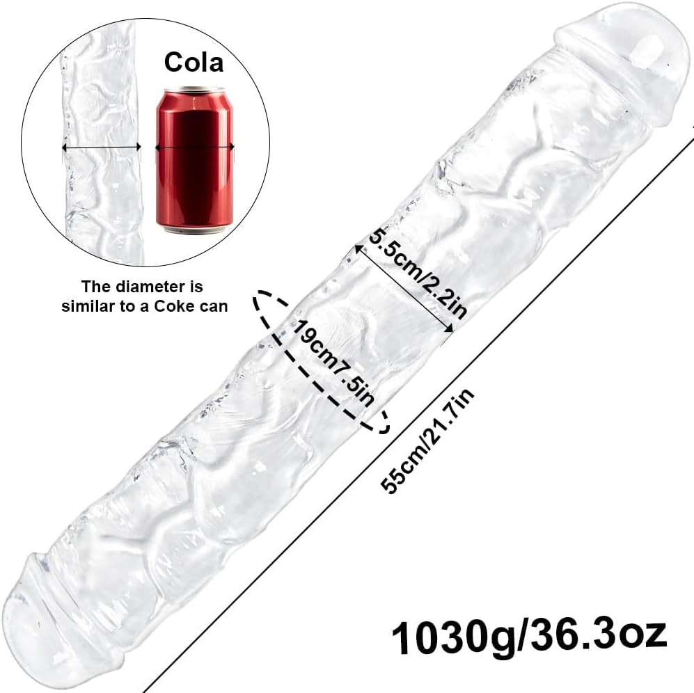 21.7 * 2.2 Inches Double - Ended Huge Dildo, Realistic Ultra - Long Thick Dildo, Wide Extra Large Double - Sided Dildos,Giant Fat XXXL Penis, Transparent Doubles Headed Penis,Suitable for Women/Men/Lesbians - SinfulX -