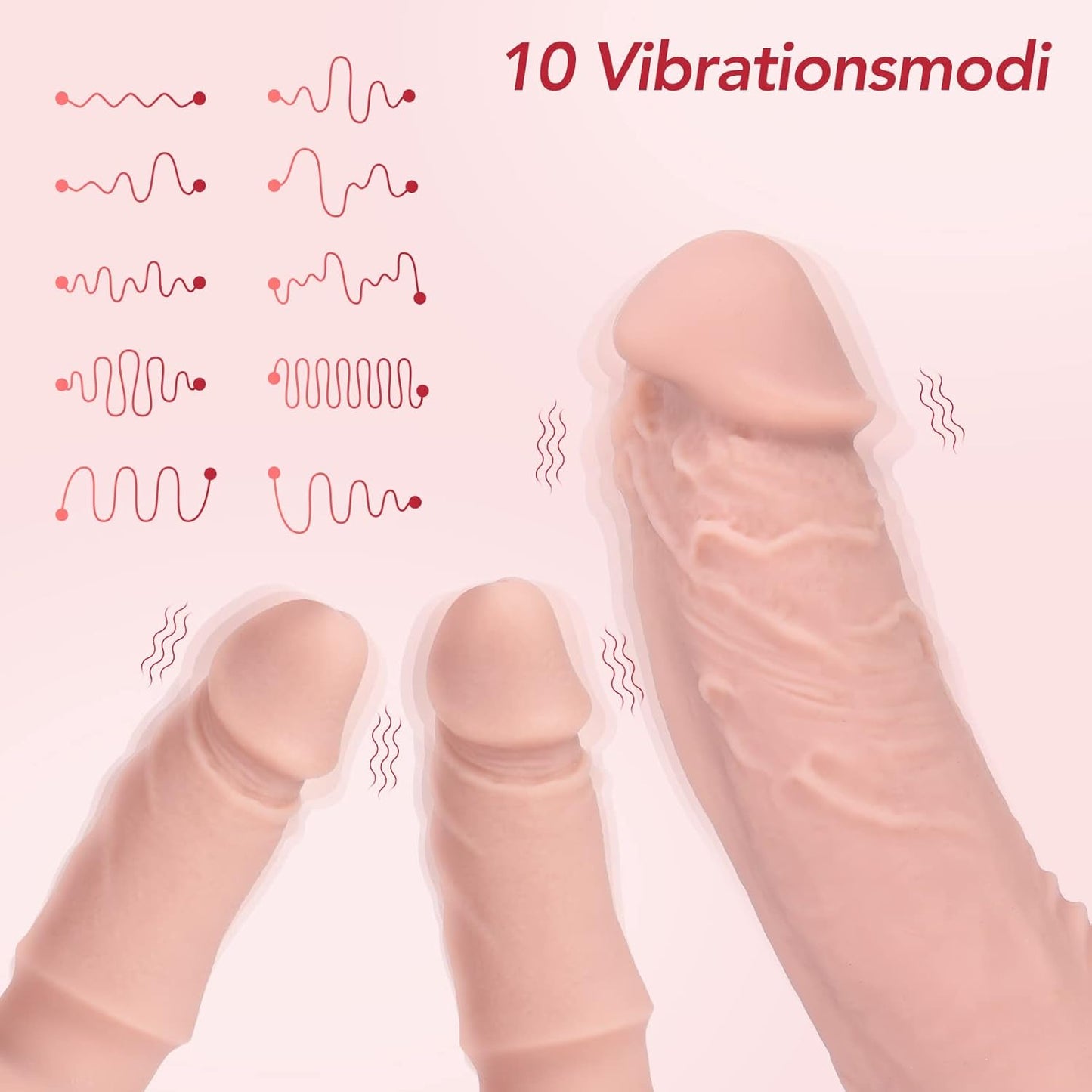Harness Strap - On Vibration Realistic Dildos - Adjustable Strapless Strap - On Dildos with 10 Modes & 3 Dildos Silicone Anal G - Spot Stimulation Sex Toys for Women Couples Lesbian | Remote Control - SinfulX -