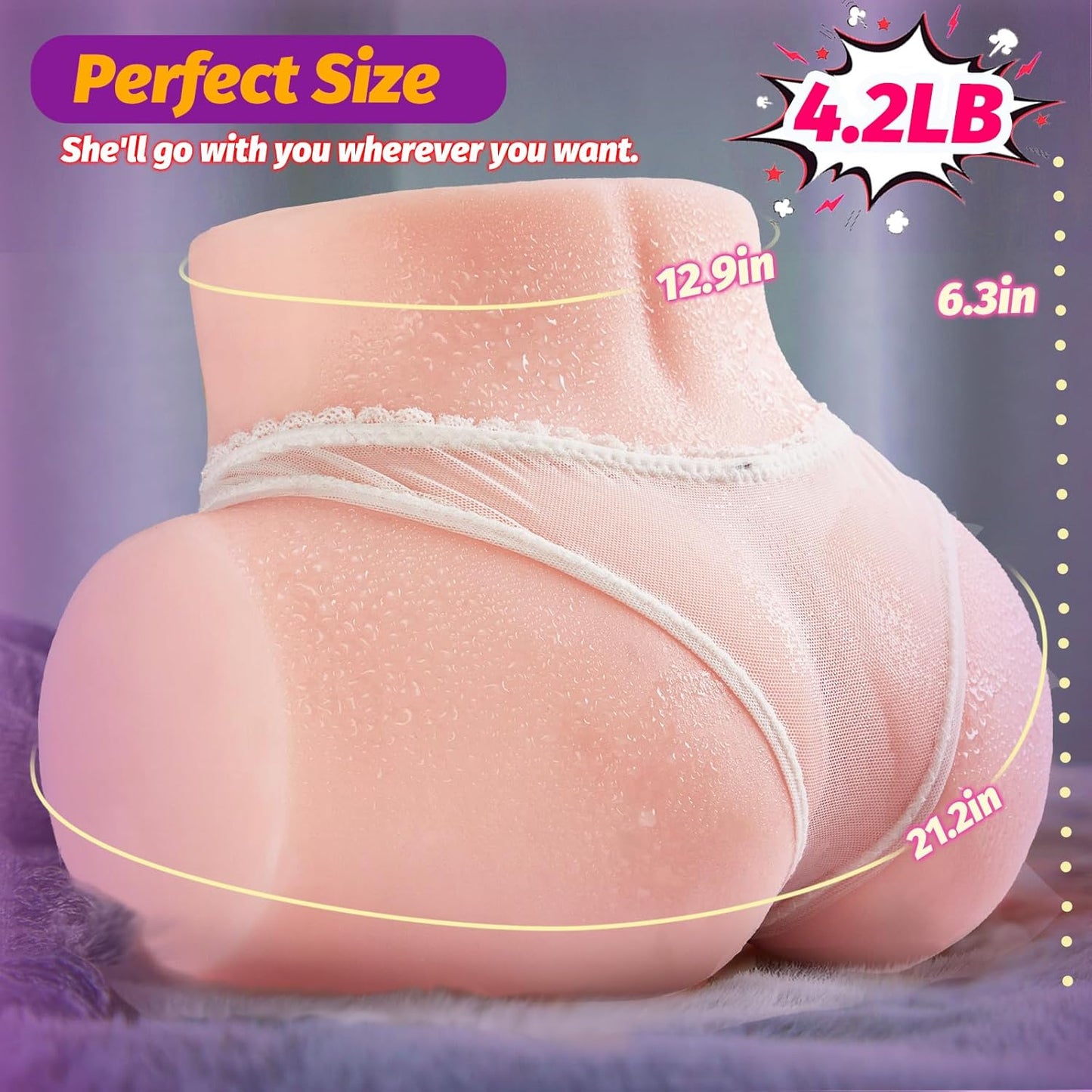 4.2LB Sex Doll Male Sex Toys for Men with Tight Labia,Portable Pocket Pussy Male Masturbator with 3D Textured Channel & Strong Suction for Man Orgasm, Vagina and Anal Sex Adult Toys Stroker - SinfulX -