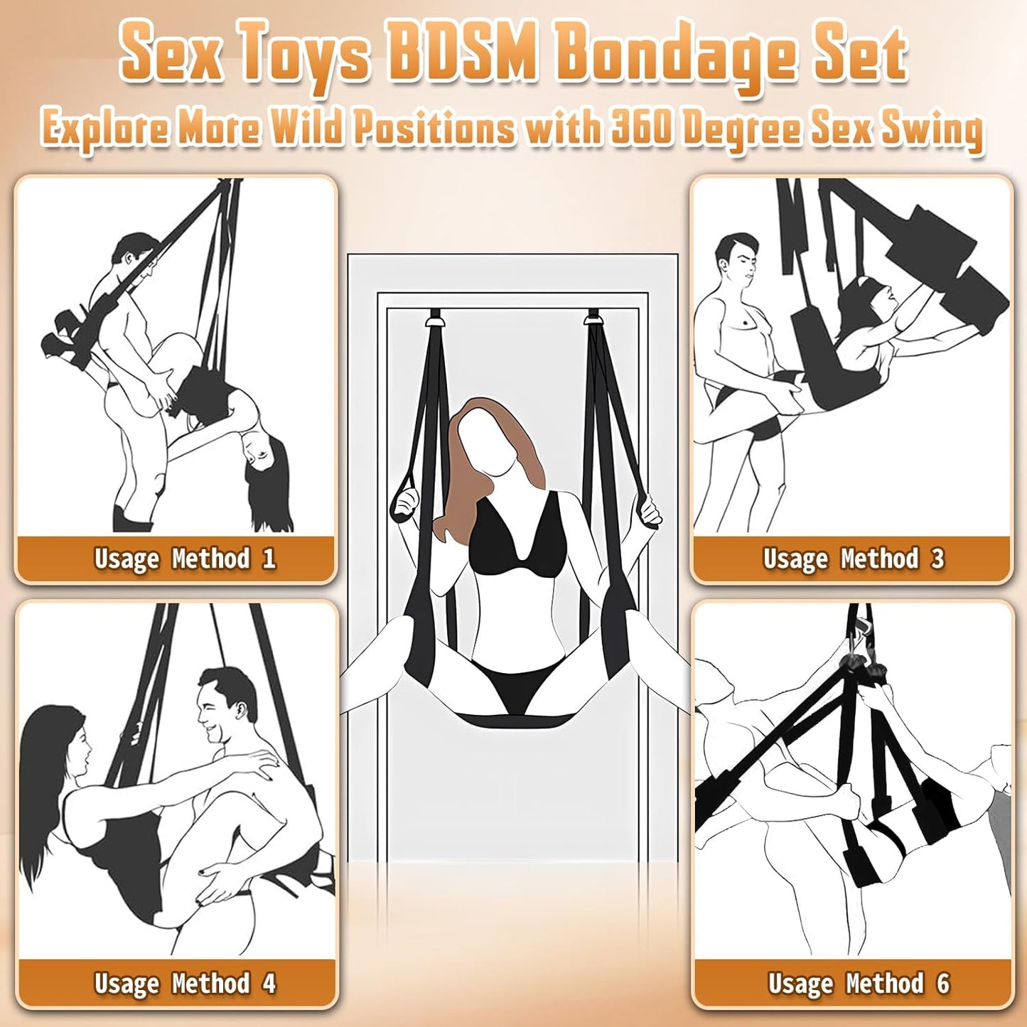 OrbitBond BDSM Sex Swing with Handcuffs 360° - SinfulX -