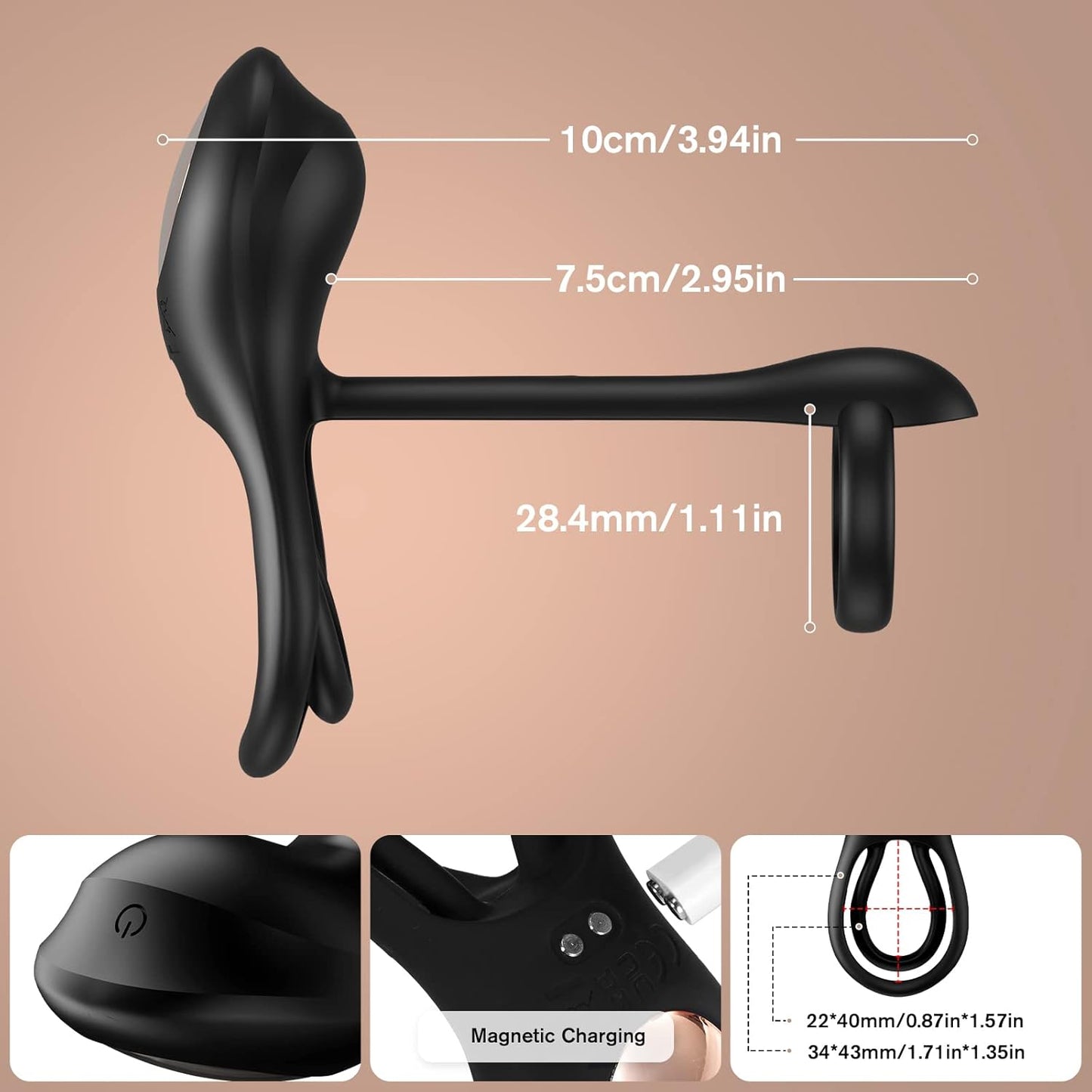 RogueWhisper Vibrating Remote Control Cock Ring