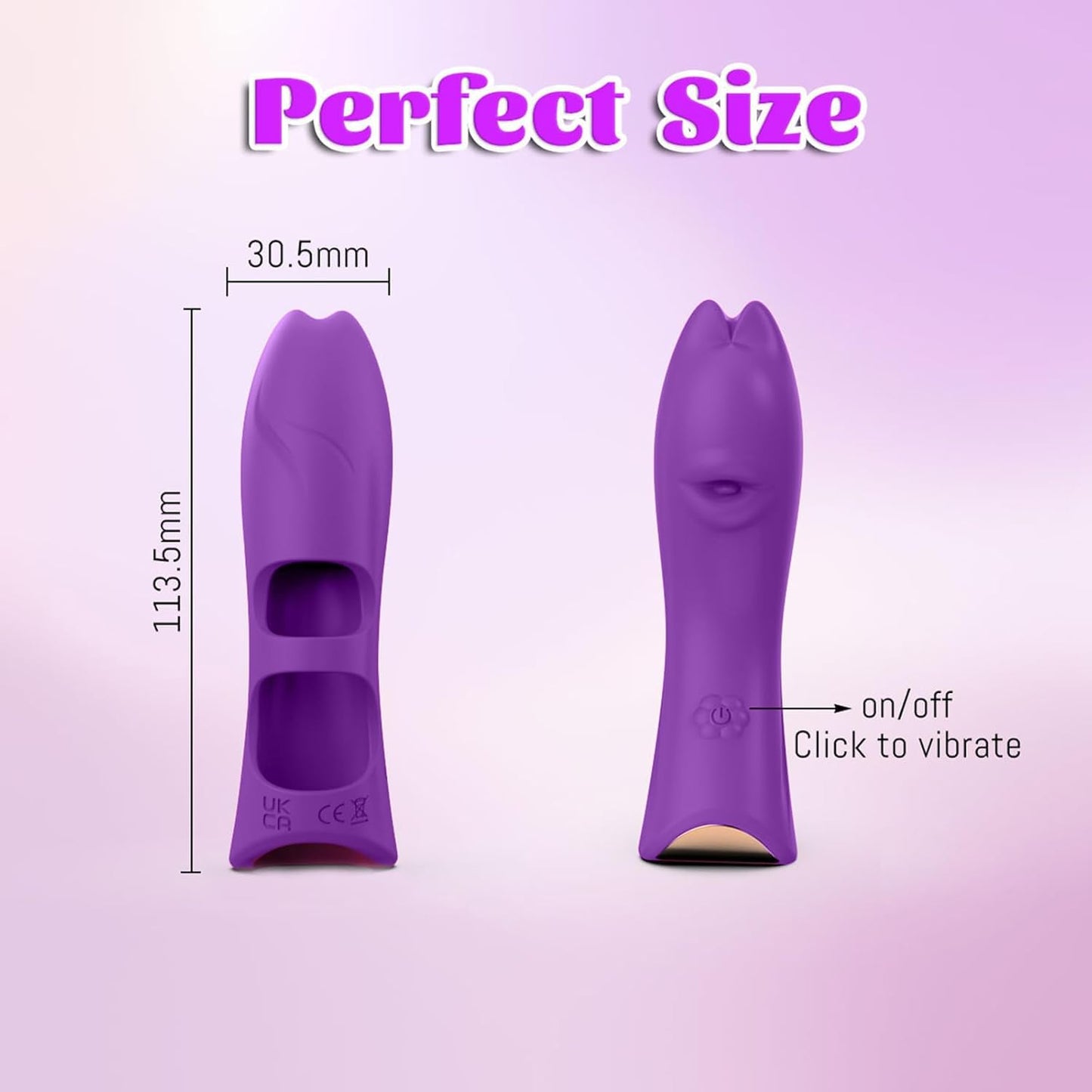 KittyCurve Cat Finger Vibrator 10 Modes Waterproof Purple - SinfulX - Personal Care > Sexual Wellness > Finger Vibrator