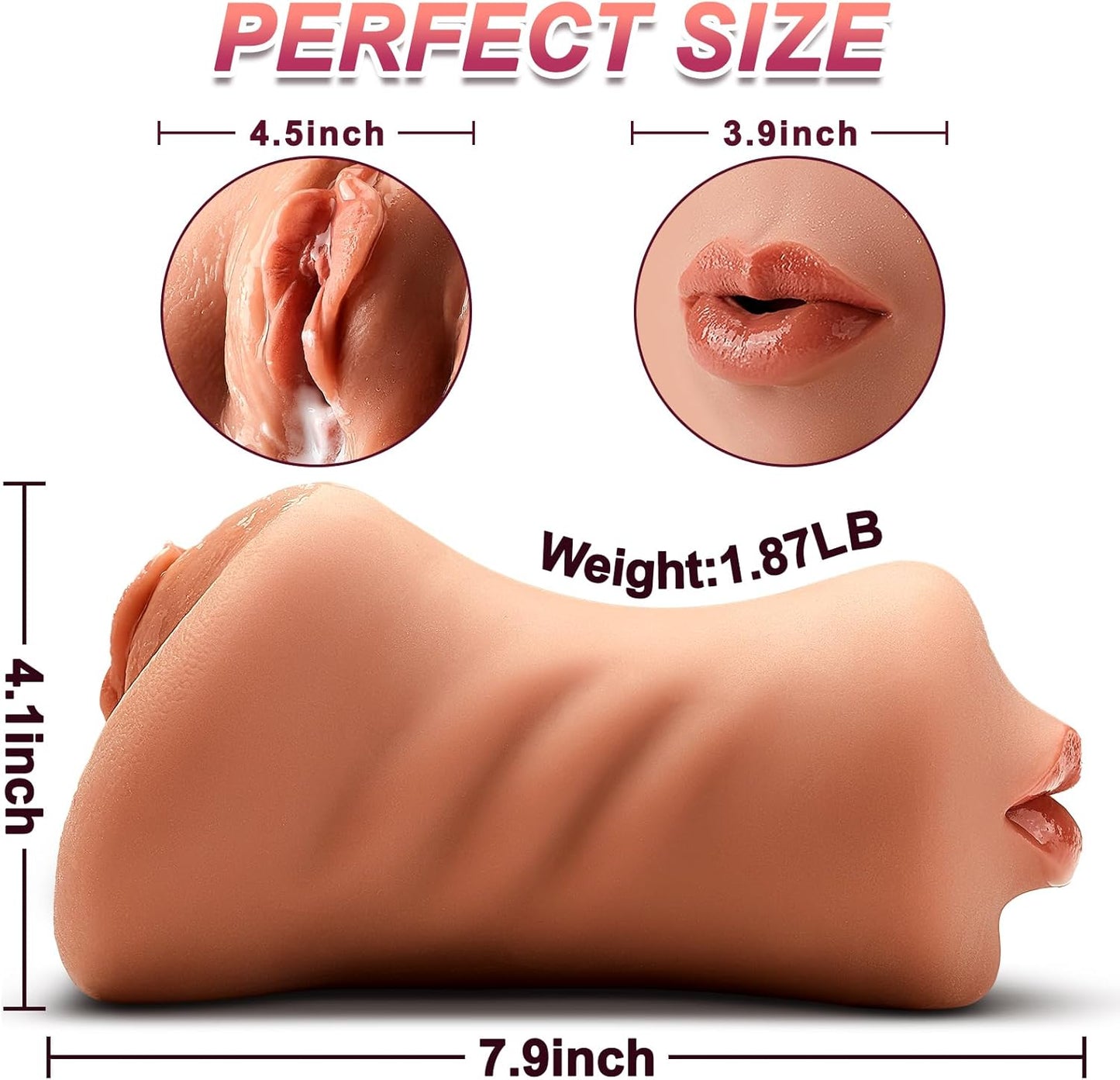 3 in 1 Pocket Pussy Male Masturbator with Bullet Vibrator 10 Patterns - Adult Sex Toy for Men Penis Stimulation,Blowjob Stroker Toy with 3D Realistic Tight Anus&Real Mouth for Man Masturbation Pleasure - SinfulX -