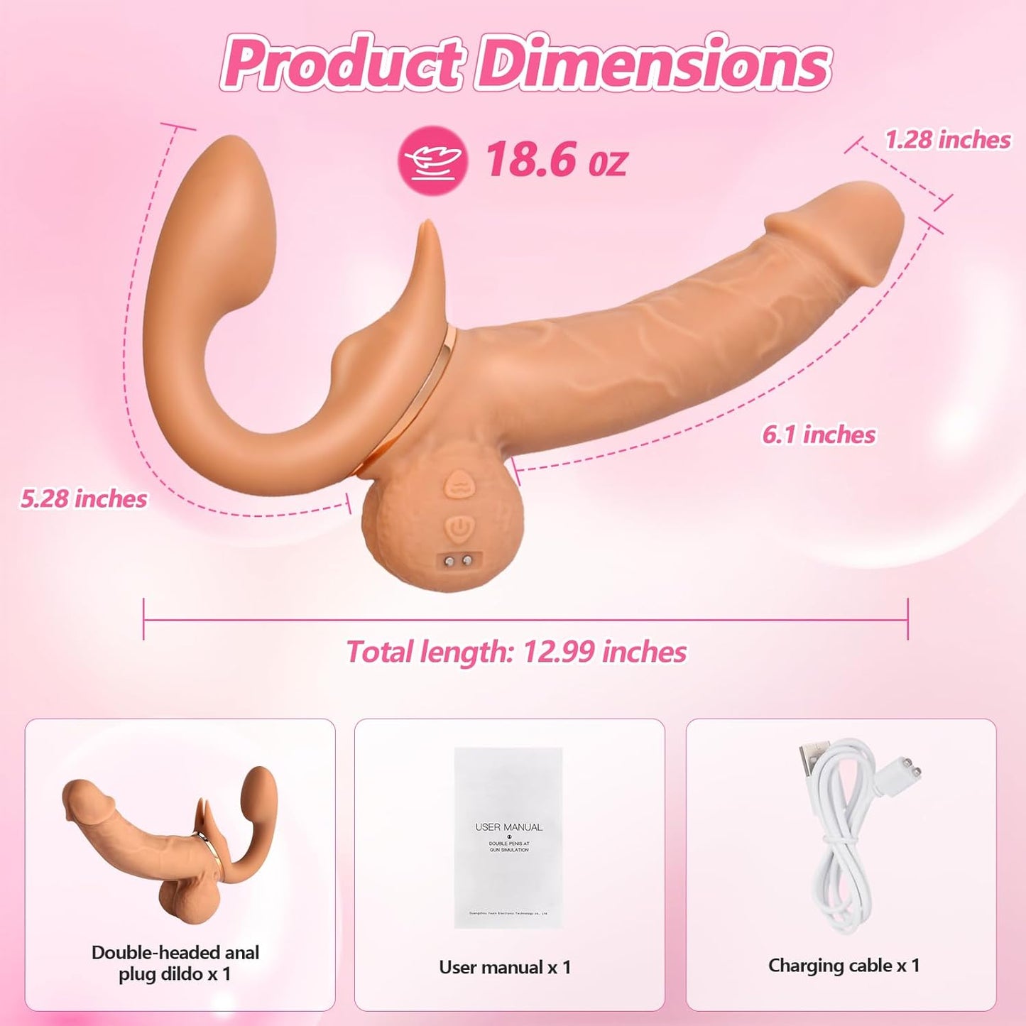 FlexRide Strapless Strap On Thrusting Vibrator - SinfulX - Personal Care > Sexual Wellness > Strapless Strap - On