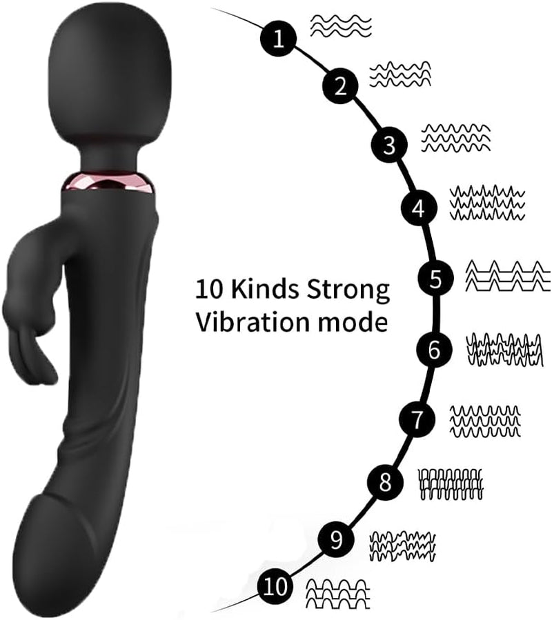 G Spot Vibrator Sex Toys Clitoral Rabbit Vibrators Stimulator Dildo, Anal Adult Vibrator Dildos with 10 Powerful Vibrating Modes - SinfulX - 