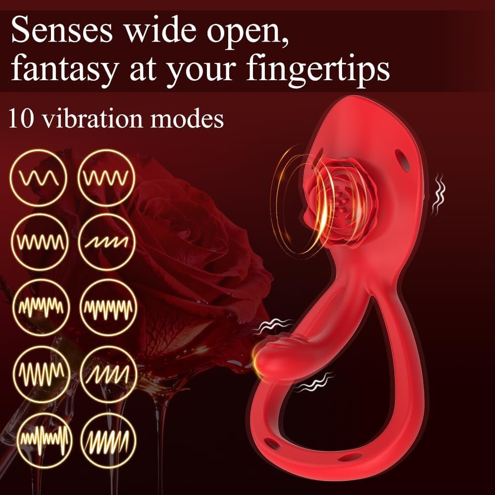 BloomDrive Cock Ring Clit Stimulator G - Spot Wearable 9 Modes - SinfulX - Personal Care > Sexual Wellness > Couples Cock Ring