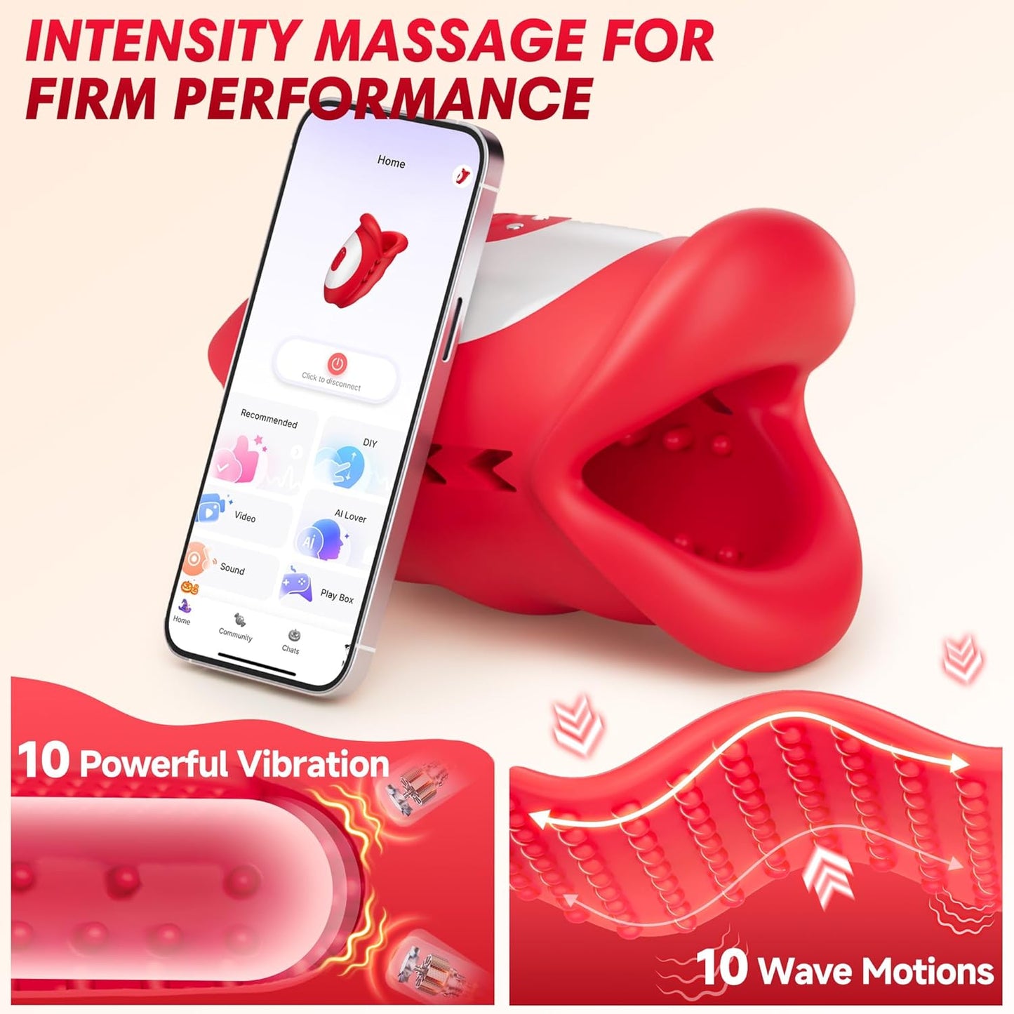 Male Sex Toys for Men – Waving Motion Male Maturbator, Hollow Out Design Male Sex Toy with AI APP for 10 Waving & 10 Vibrating in 3 Motors for 360° Blowjob Stroker Vibrator, Adult Sex Toy for Gay Men - SinfulX - 