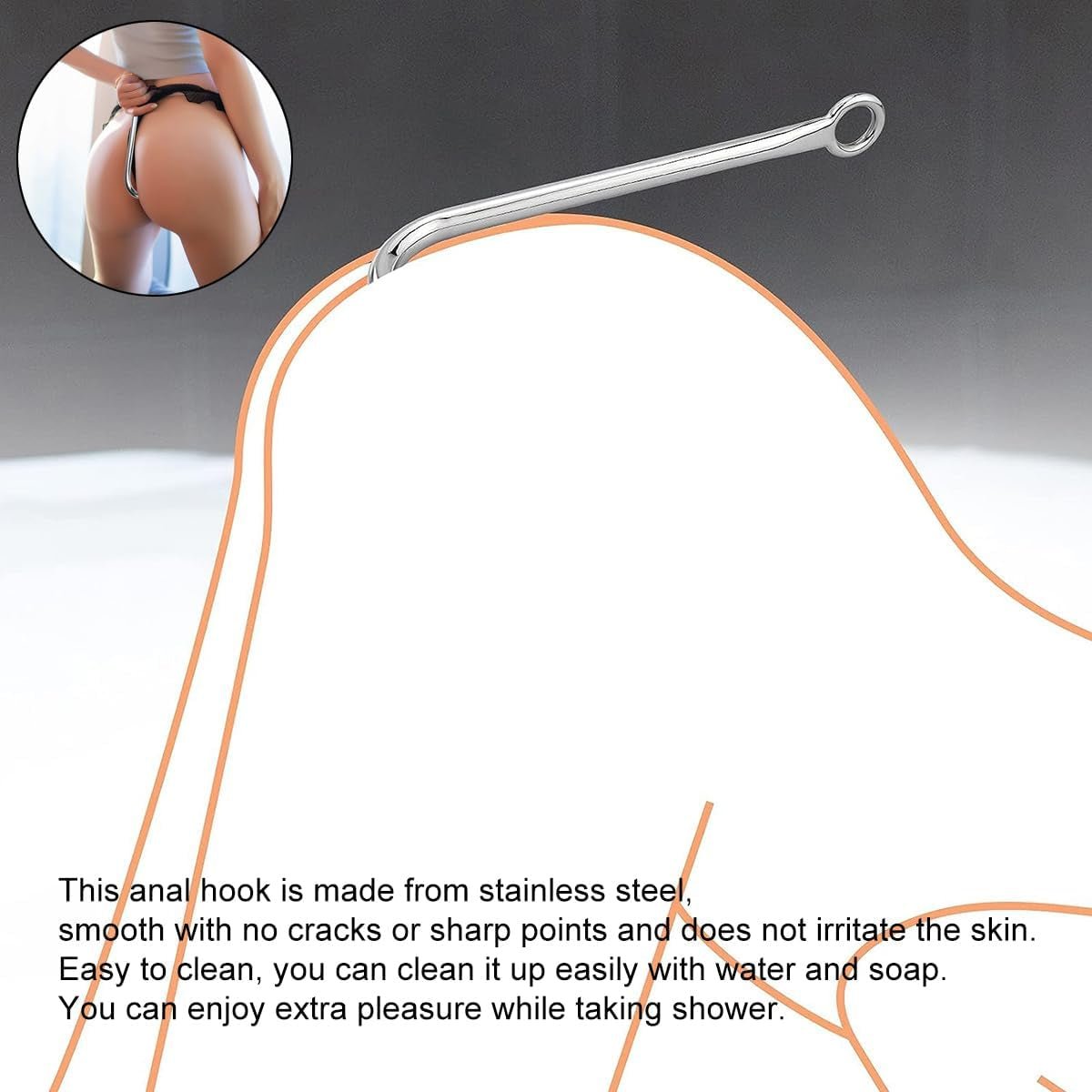 3 Interchangeable Balls Stainless Steel Heart Anal Hook Fetish Bondage Hook Sex Toy for Unisex Adults Couple Lovers Butt Plug Prostate Massage G - Spot - SinfulX - 