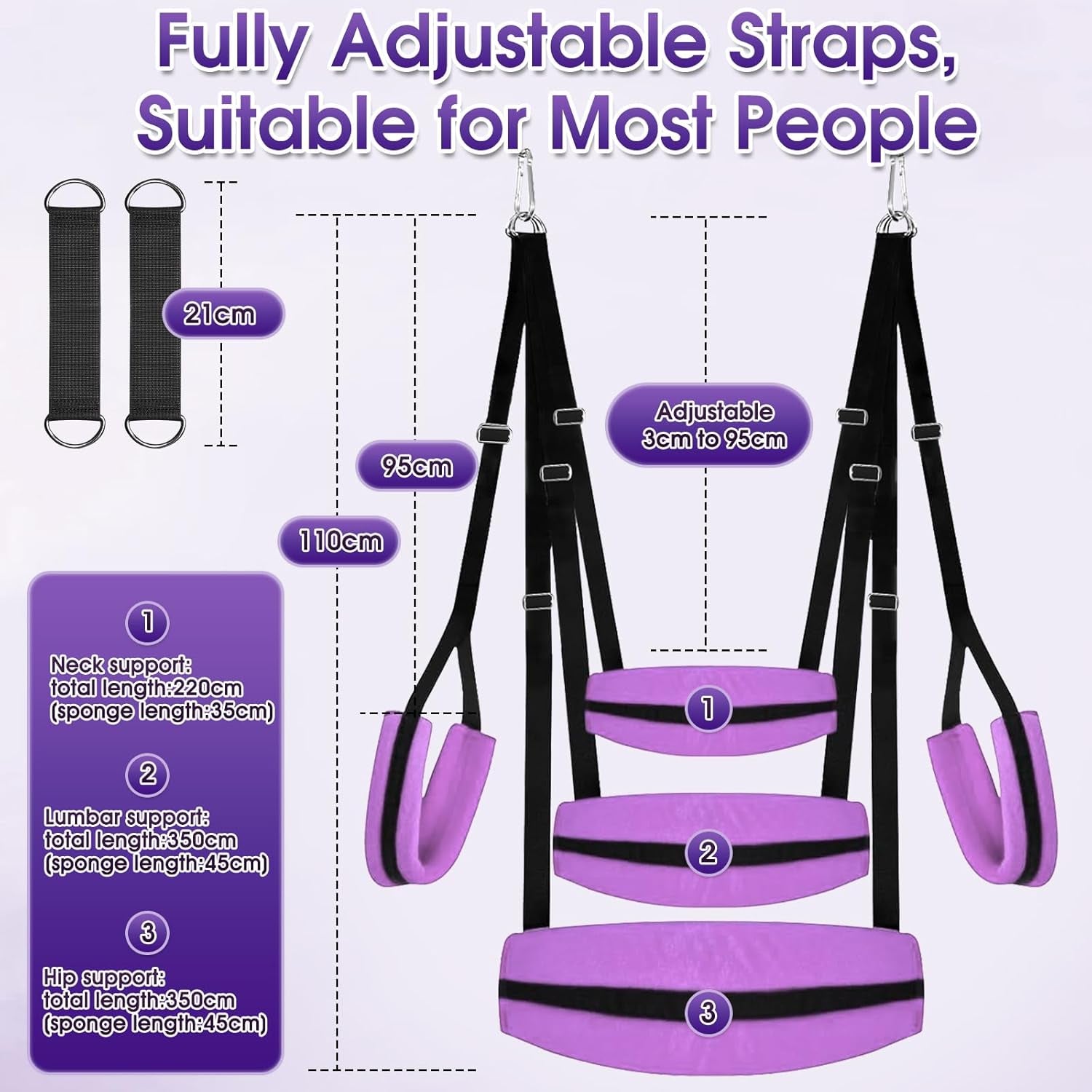 VioletBond Purple BDSM Sex Swing Adjustable - SinfulX - 