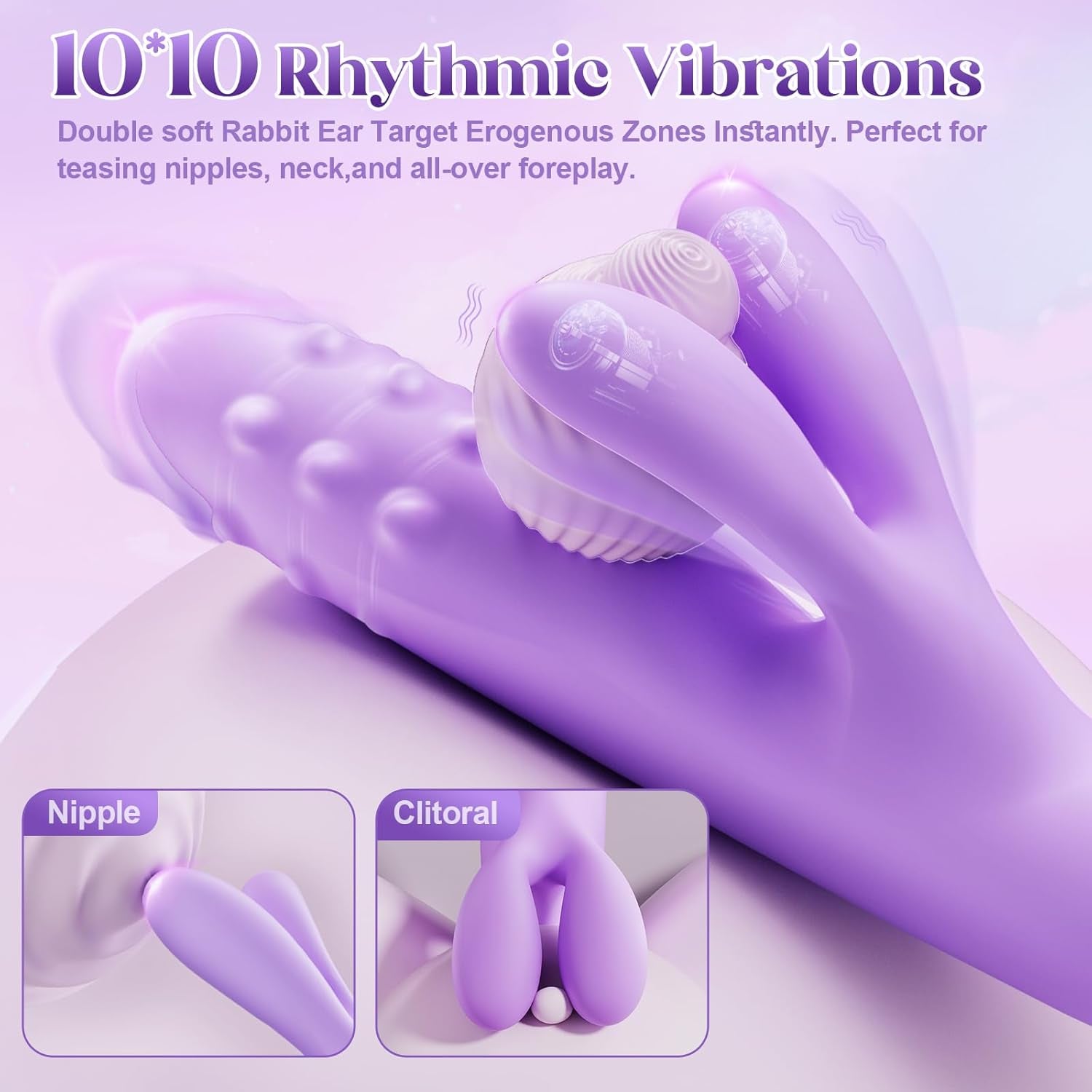 OrbitBead 360° Beads Thrusting Rabbit Vibrator 10 Modes Silicone - SinfulX - 