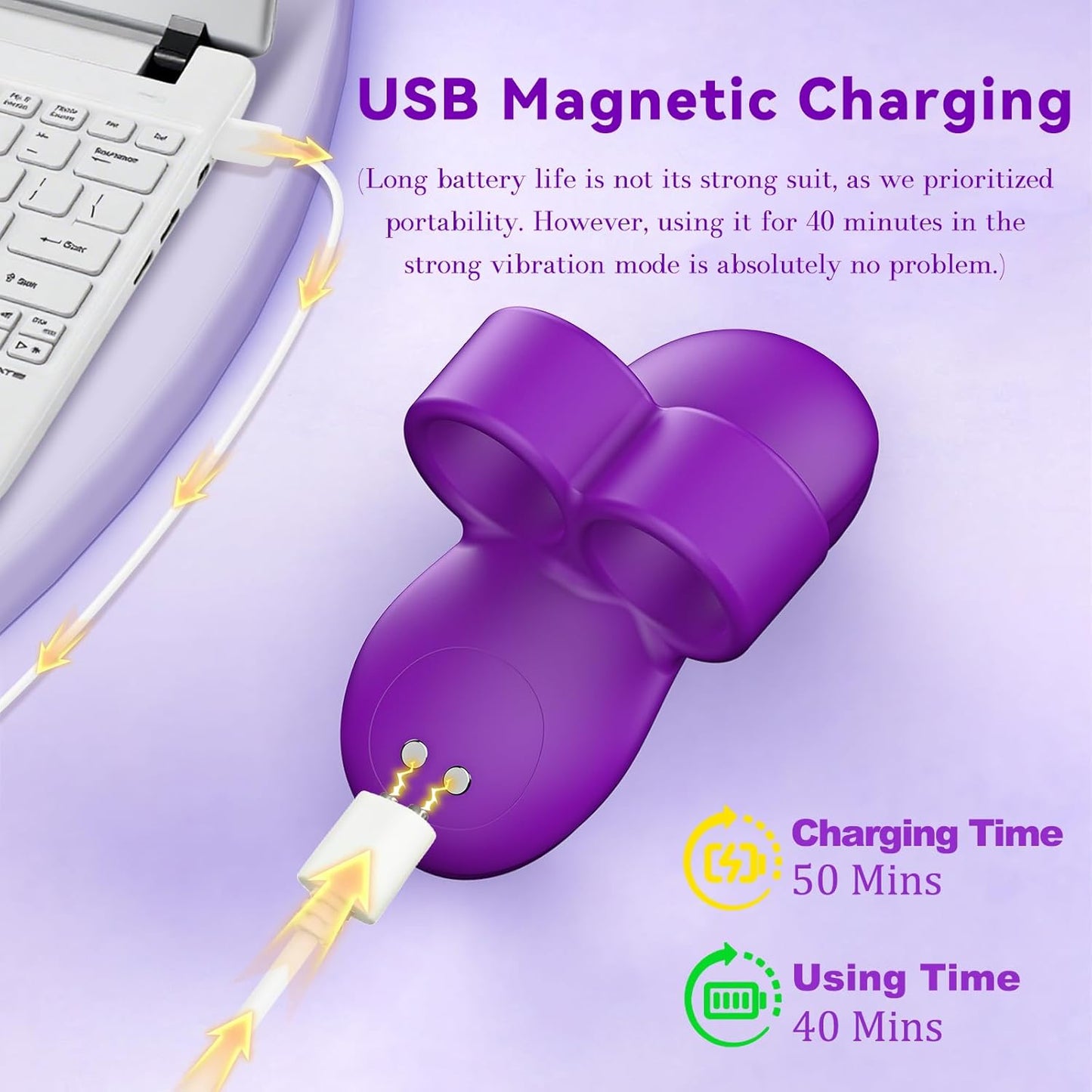 VioraX Finger Vibrator 10 Modes Waterproof Mini Purple - SinfulX - Personal Care > Sexual Wellness > Finger Vibrator