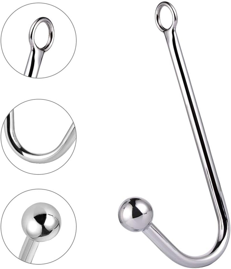 Metal Anal Hook Fetish Bondage Hook Sex Toys Steel Anal Rope Hook Bondage with Anal Ball Sex Games Unisex Fetish Toy for Couple Lovers - SinfulX - 