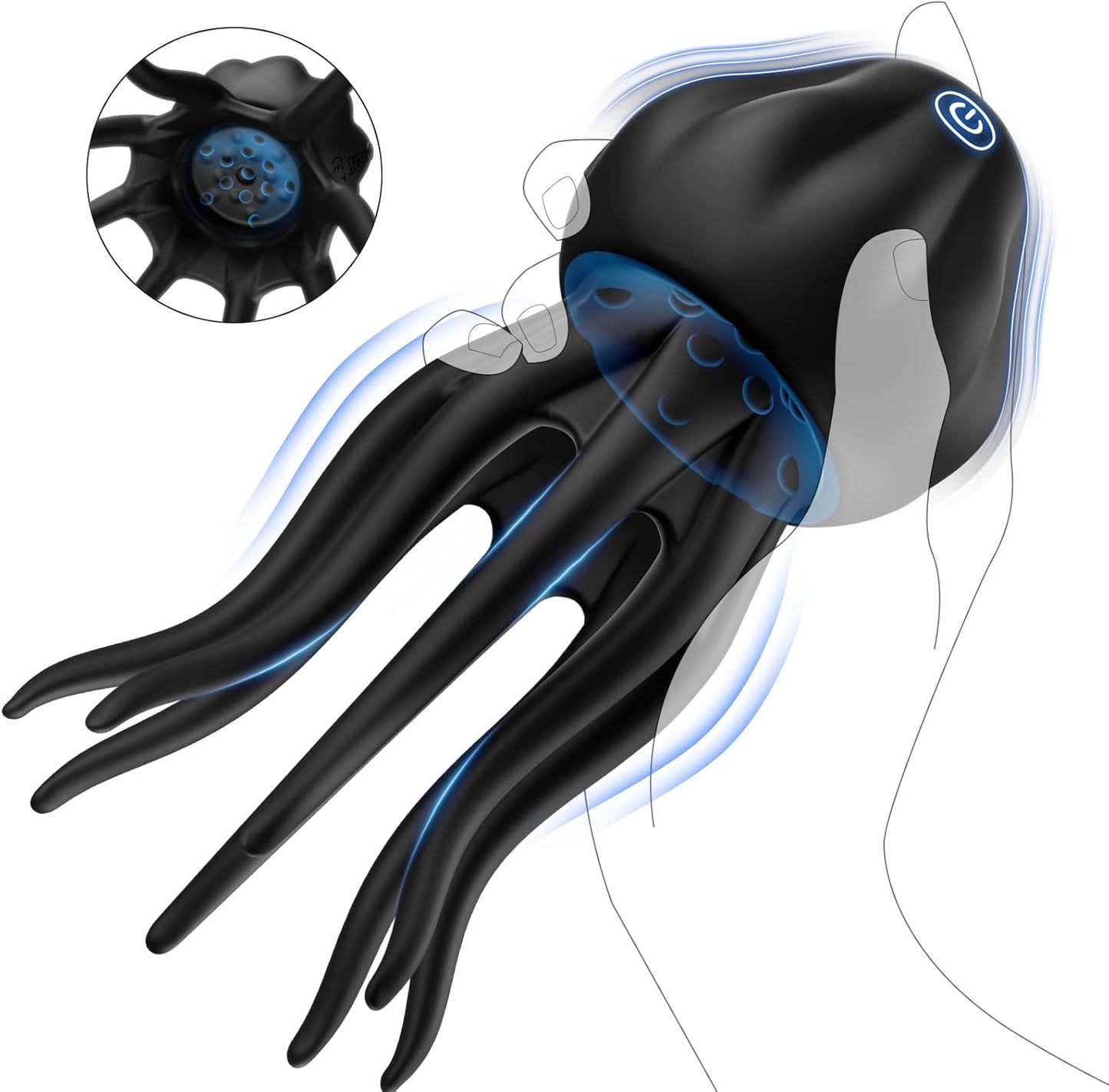 Sex Toys for Men Penis Vibrator - Upgraded Larger Male Masturbator Sex Toy with 10 Powerful Vibrating Modes for Penis Clit Nipple Stimulation, 8 - Tentacle Full Wrapping Adult Mens Sex Toys - SinfulX - 