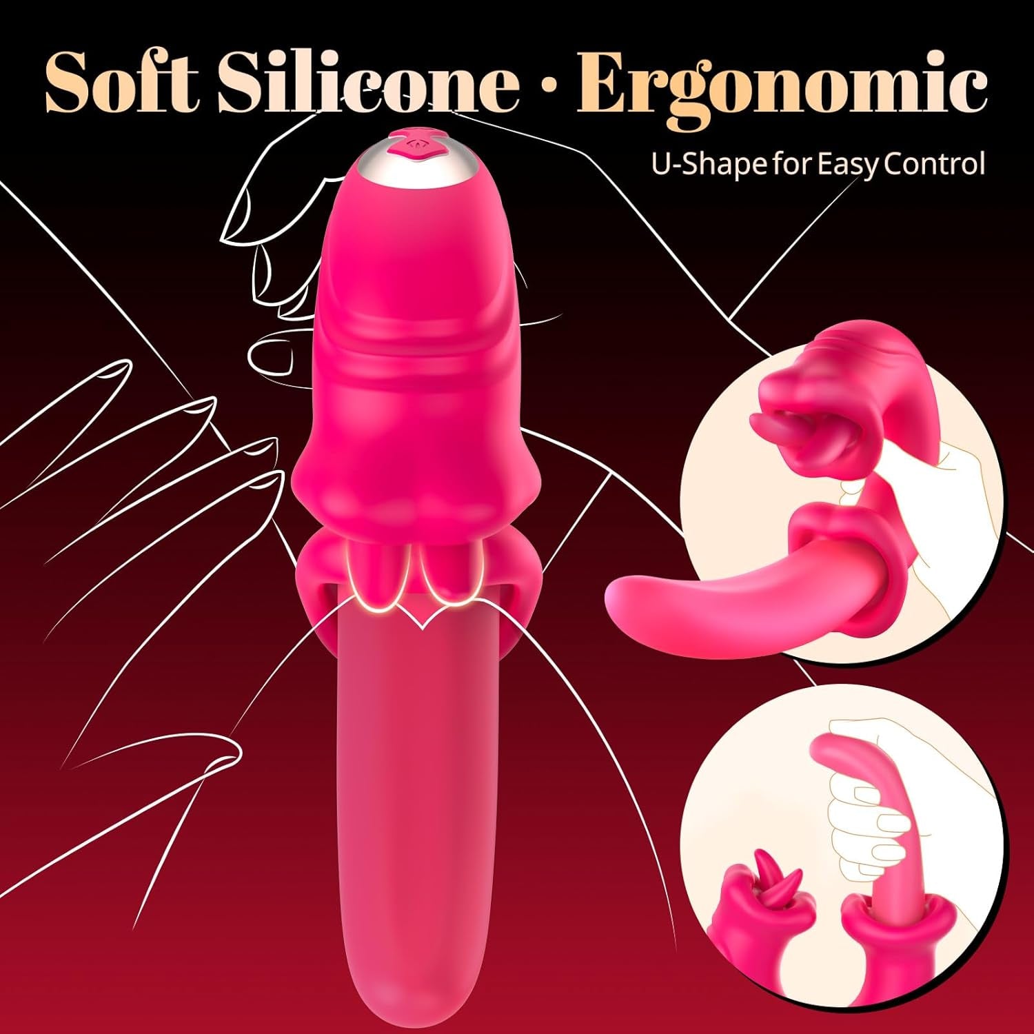 LunexaSync App Tongue Vibrator 20 Modes G - Spot Clit Toy - SinfulX - Personal Care > Sexual Wellness > Tongue Vibrator